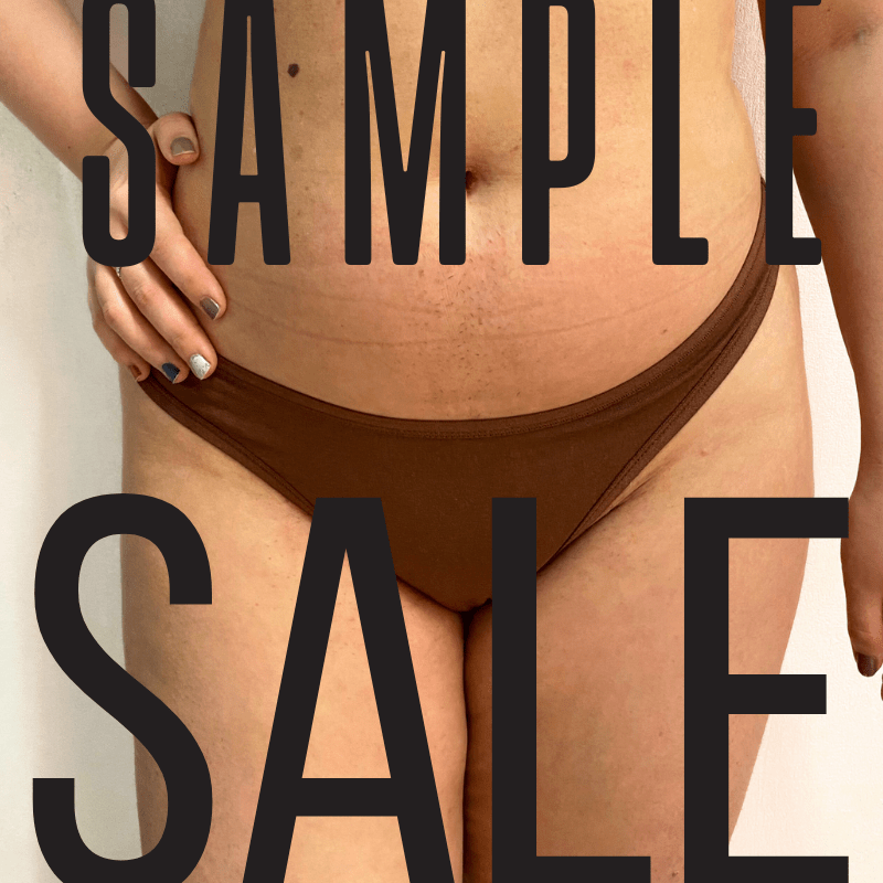Sample Sale - Women's organic cotton thong in chestnut (Slim cut) - Y.O.U underwear