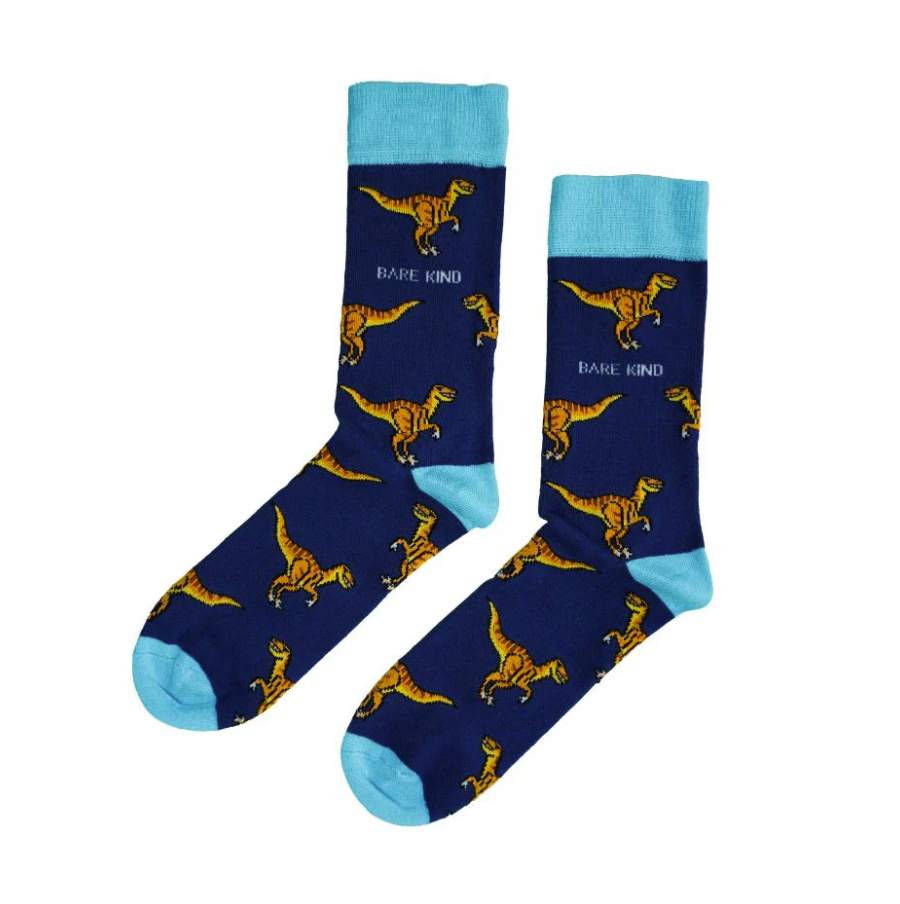 Bare Kind Bamboo Socks - Save the Velociraptors