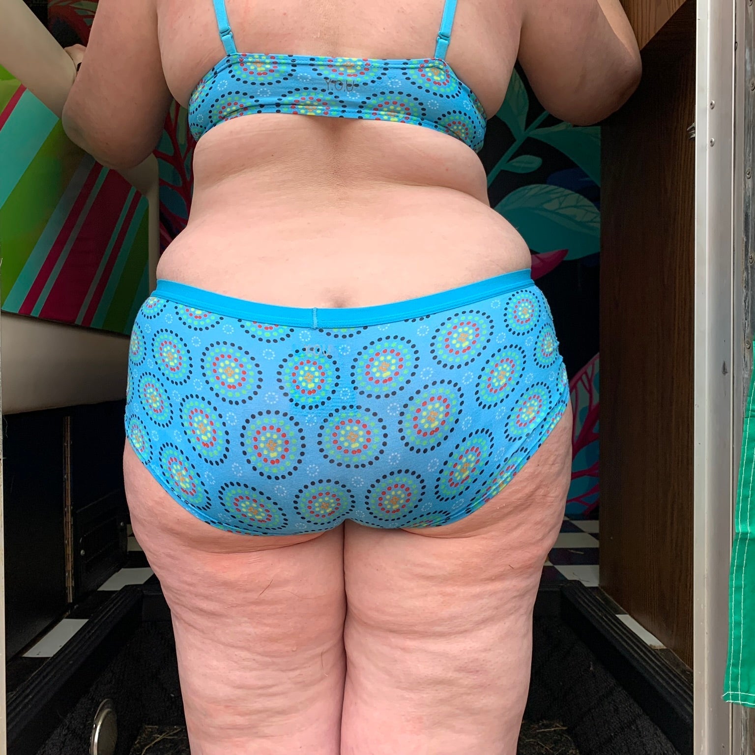 Women's organic cotton boy shorts - Blue Mara design - Y.O.U underwear