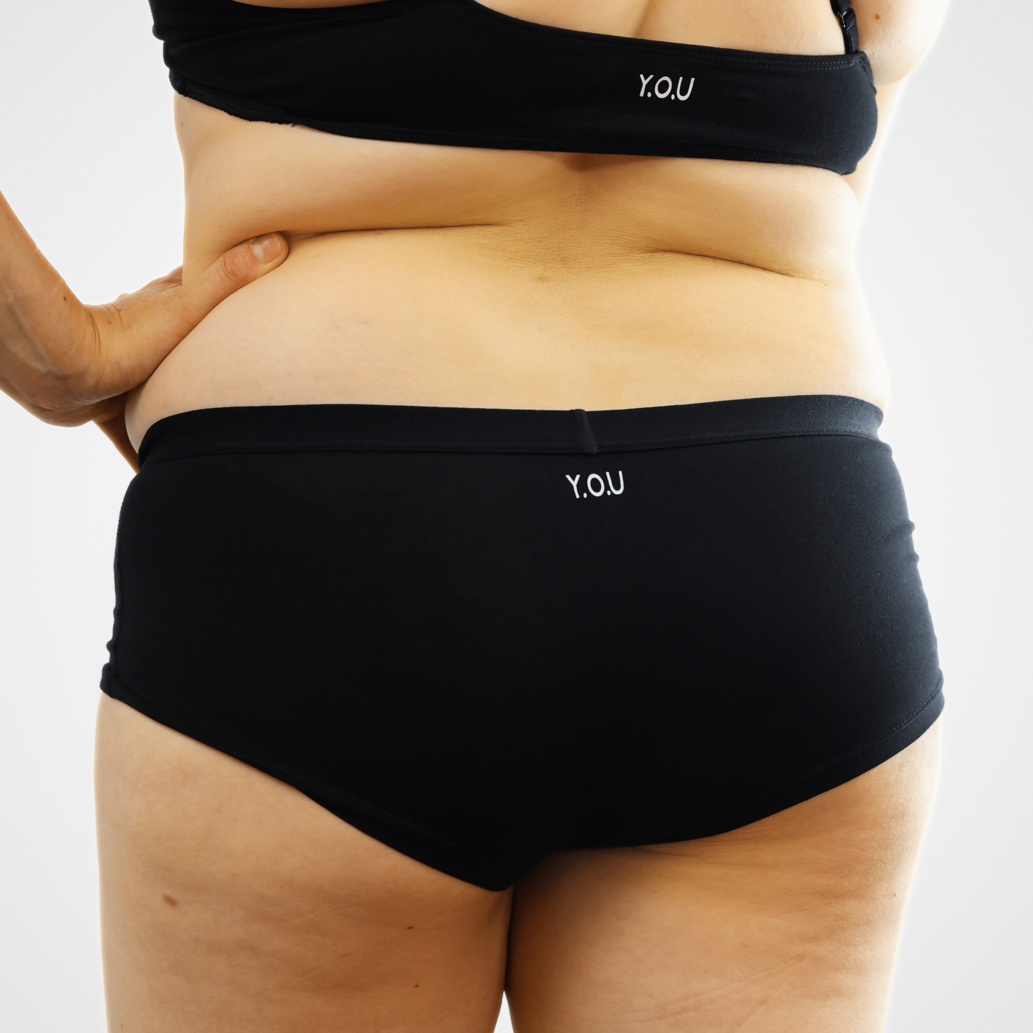Women's organic cotton boy shorts in black - Y.O.U underwear