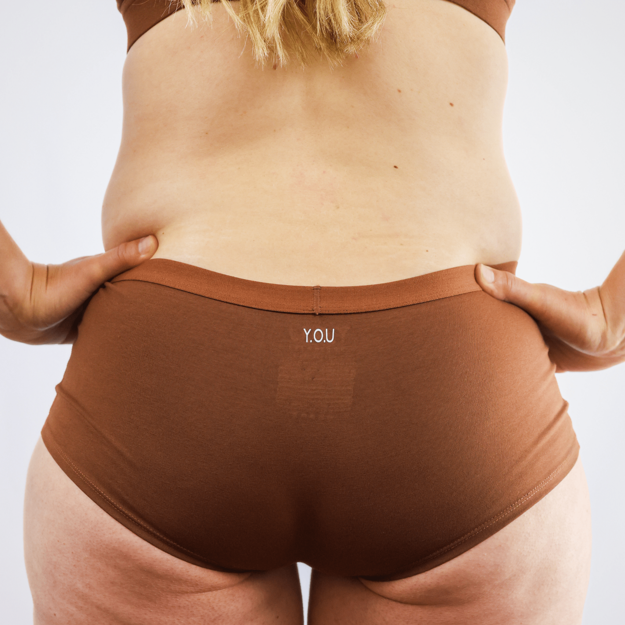 Women's organic cotton boy shorts in chestnut (mid nude) - Y.O.U underwear