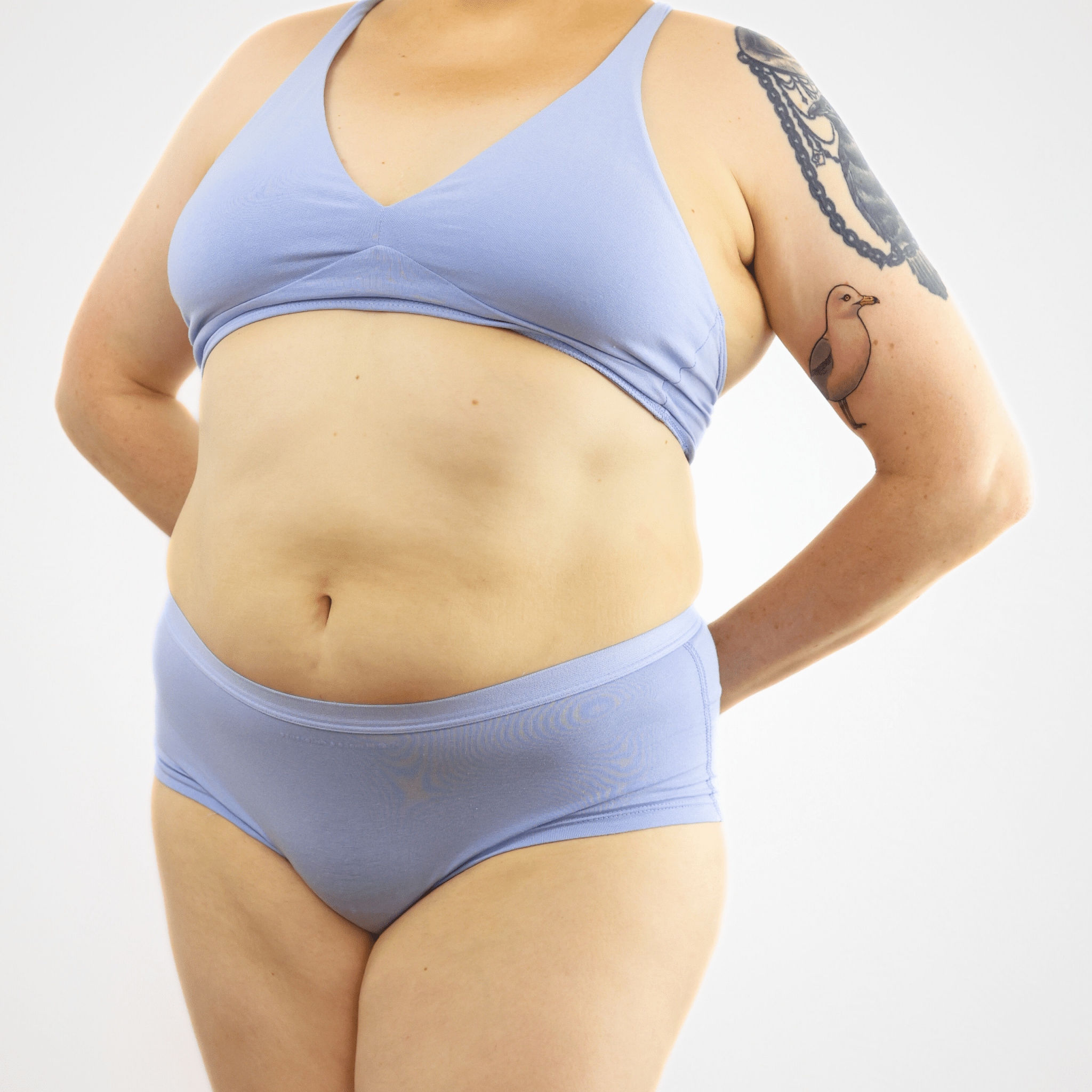 Women's organic cotton boy shorts in light blue - Y.O.U underwear