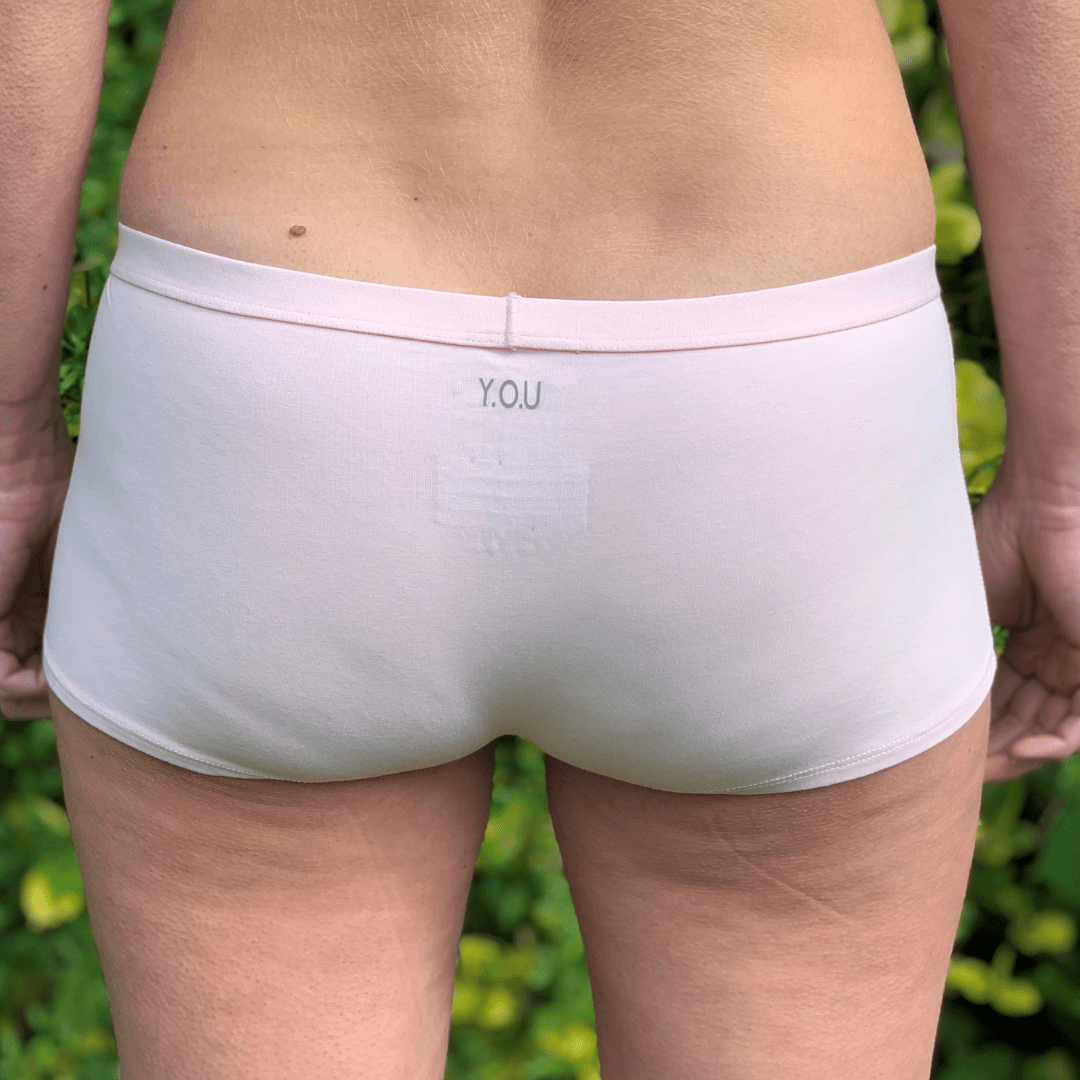Women's organic cotton boy shorts in light pink - Y.O.U underwear