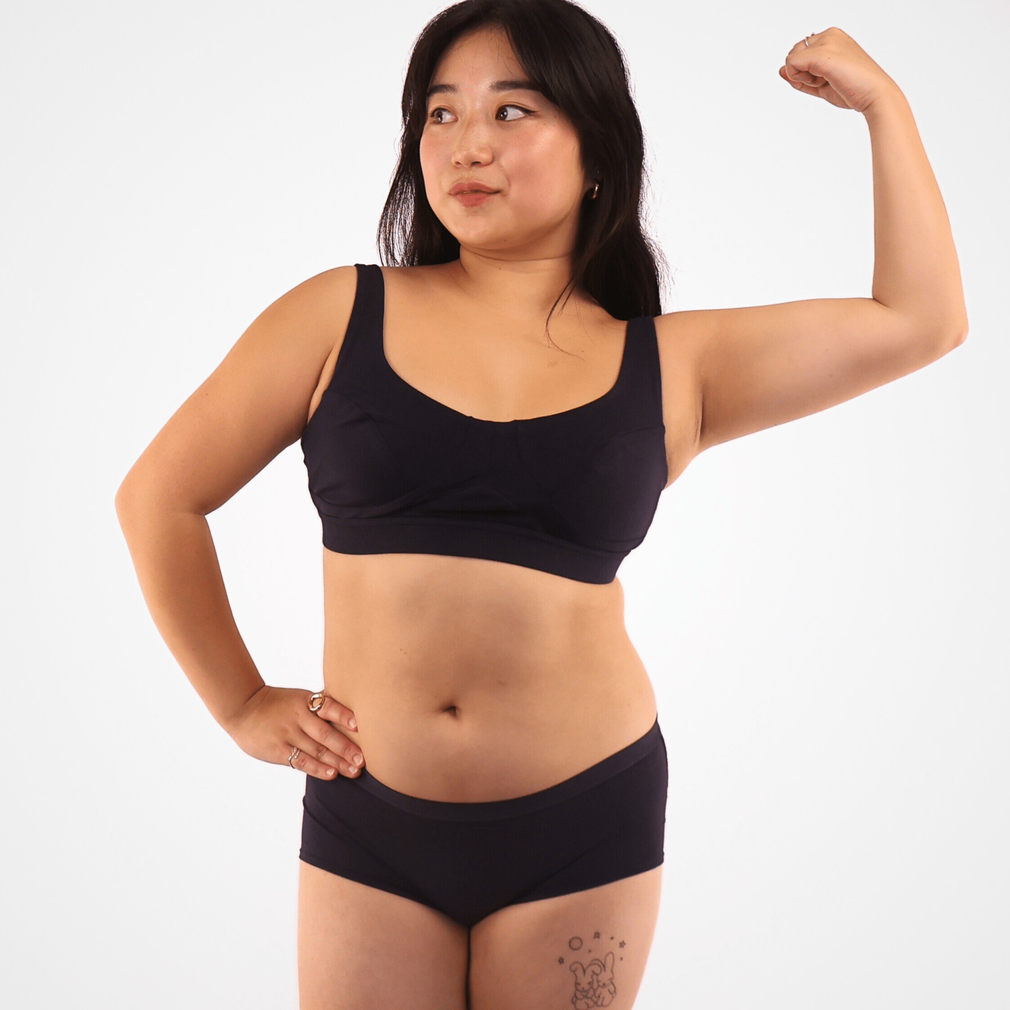 Women's organic cotton boy shorts in navy blue - Y.O.U underwear