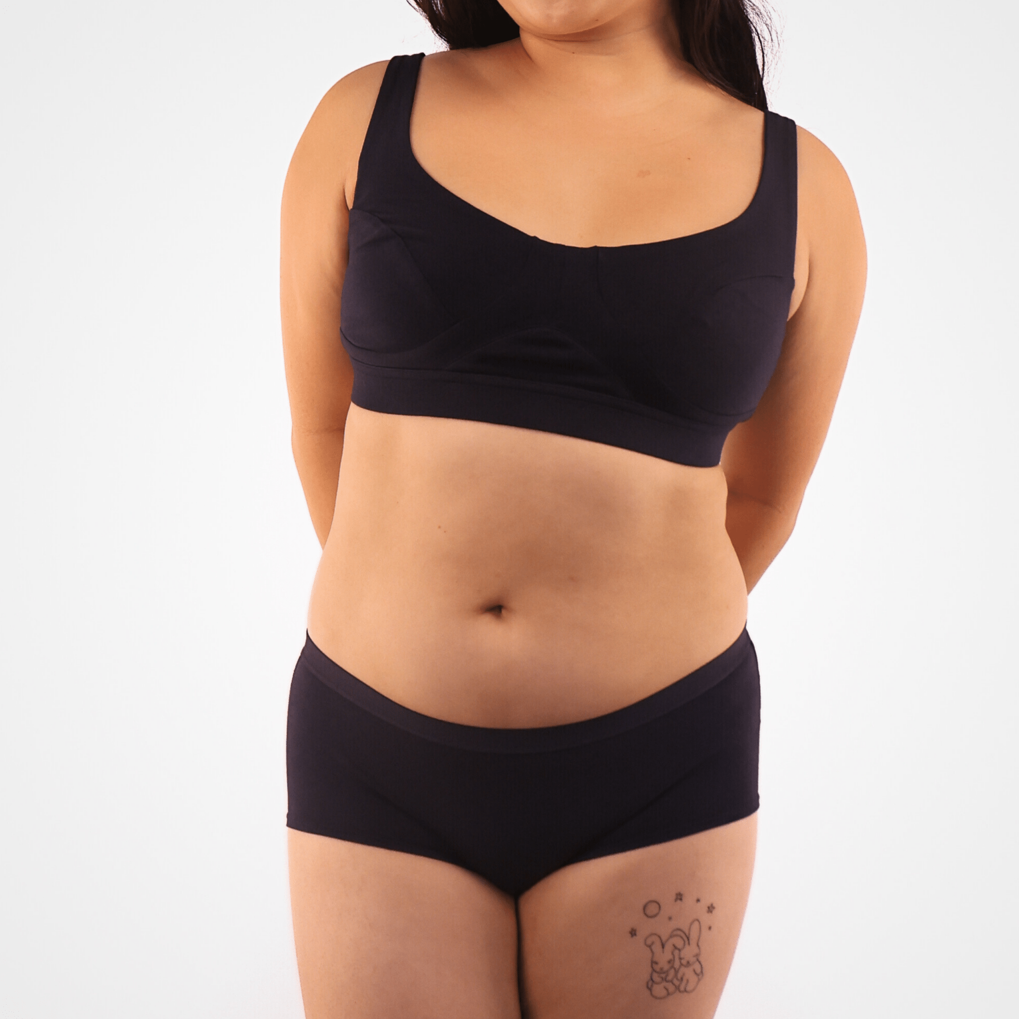 Women's organic cotton boy shorts in navy blue - Y.O.U underwear