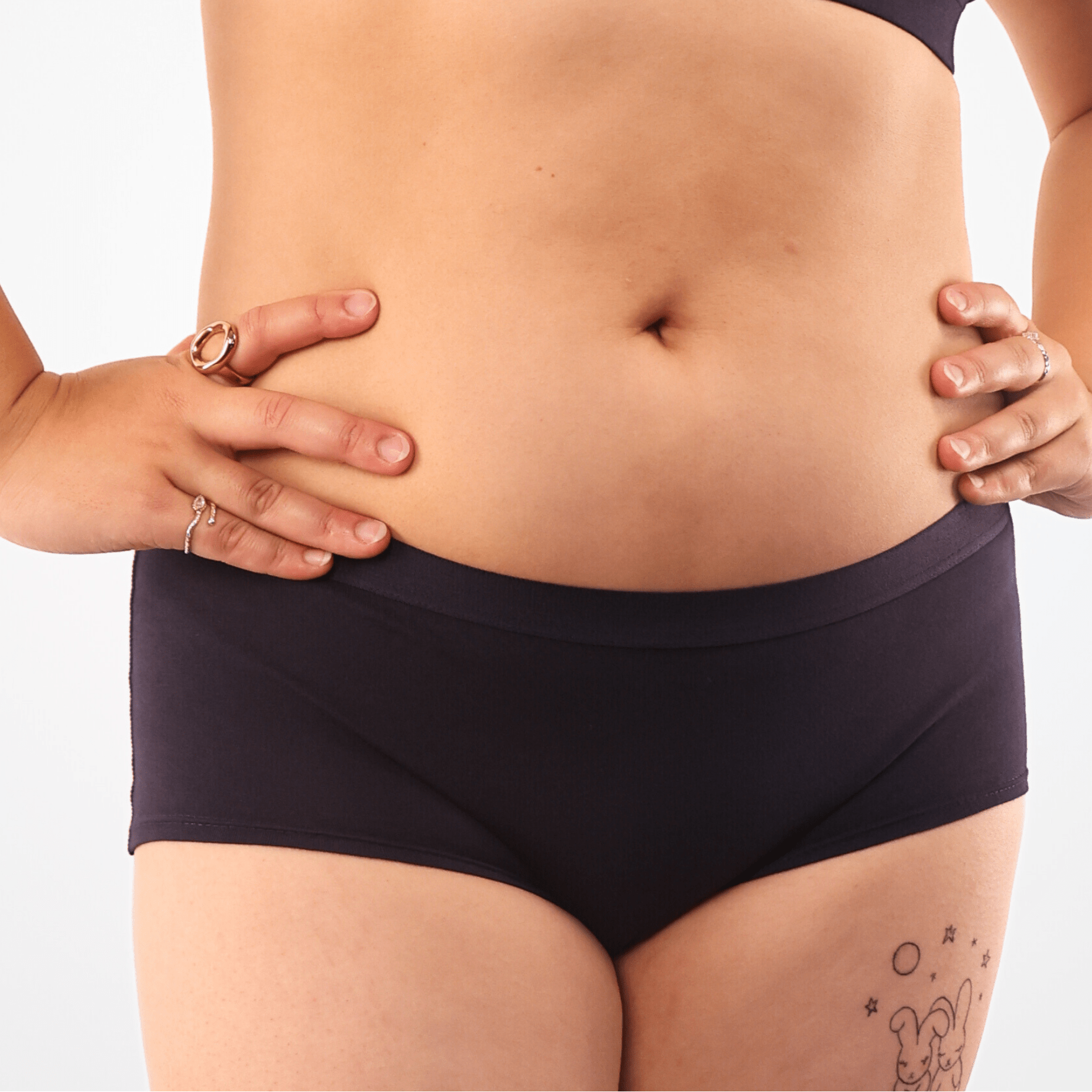 Women's organic cotton boy shorts in navy blue - Y.O.U underwear