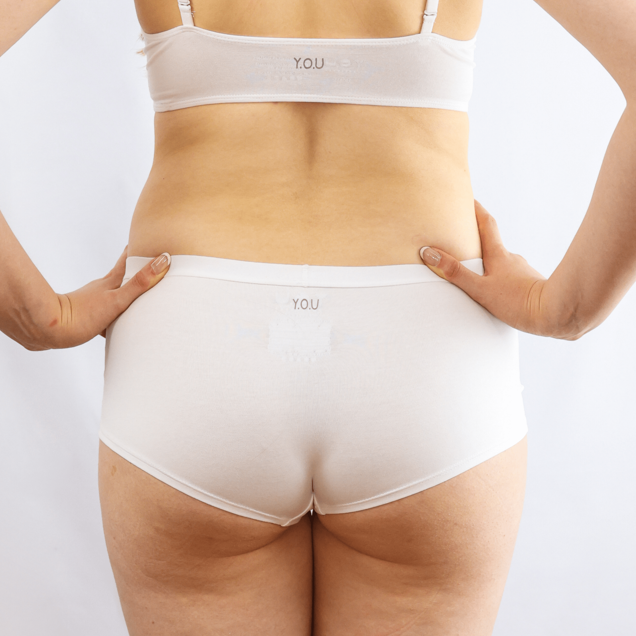 Women's organic cotton boy shorts in white - Y.O.U underwear