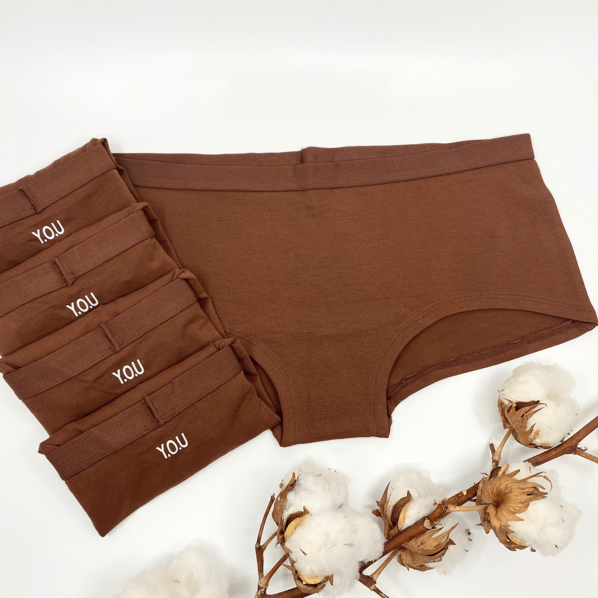 Women's organic cotton boy shorts - pack of 5 - Y.O.U underwear
