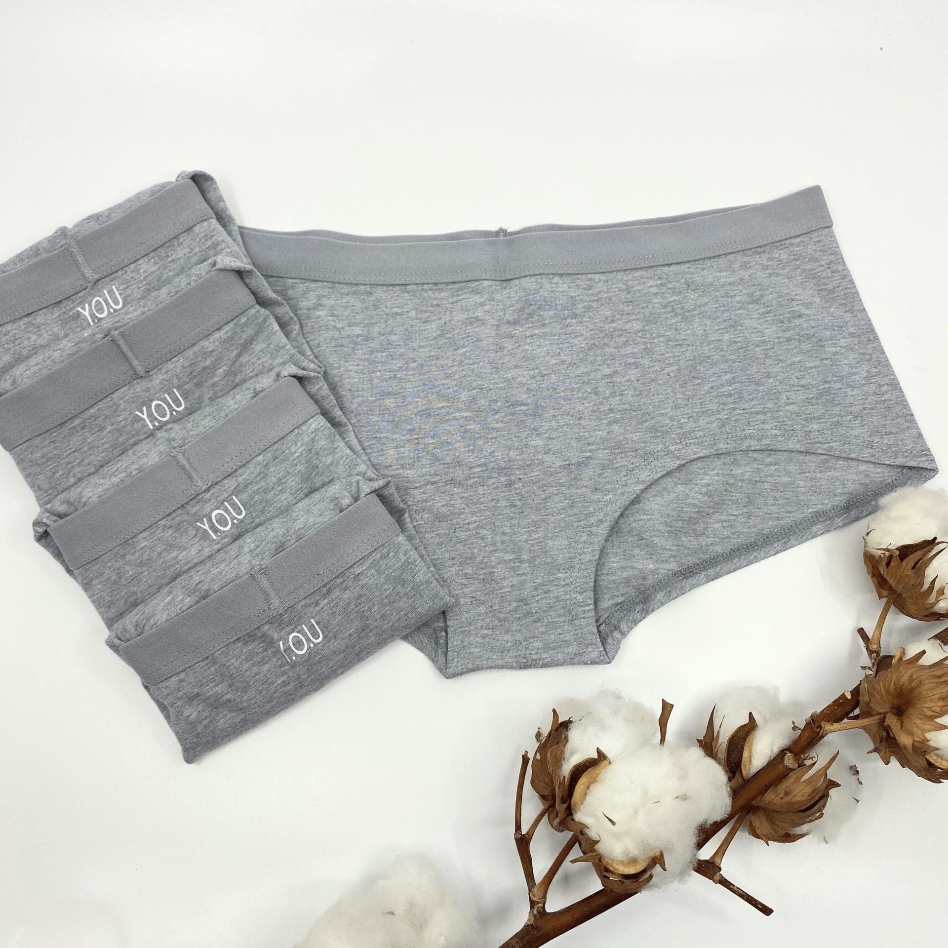 Women's organic cotton boy shorts - pack of 5 - Y.O.U underwear