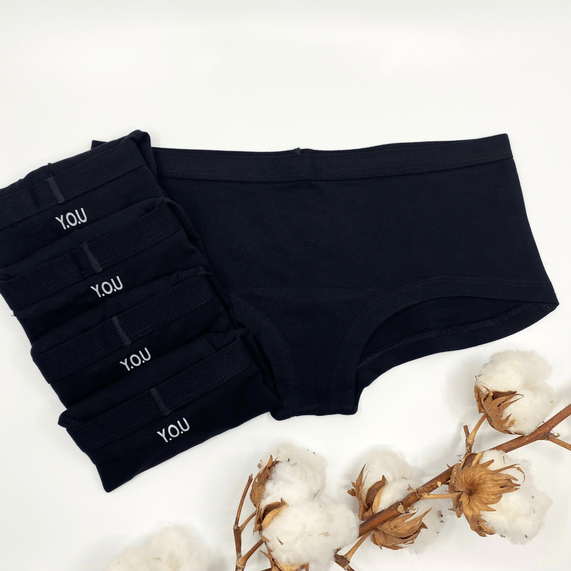 Women's organic cotton boy shorts - pack of 5 - Y.O.U underwear