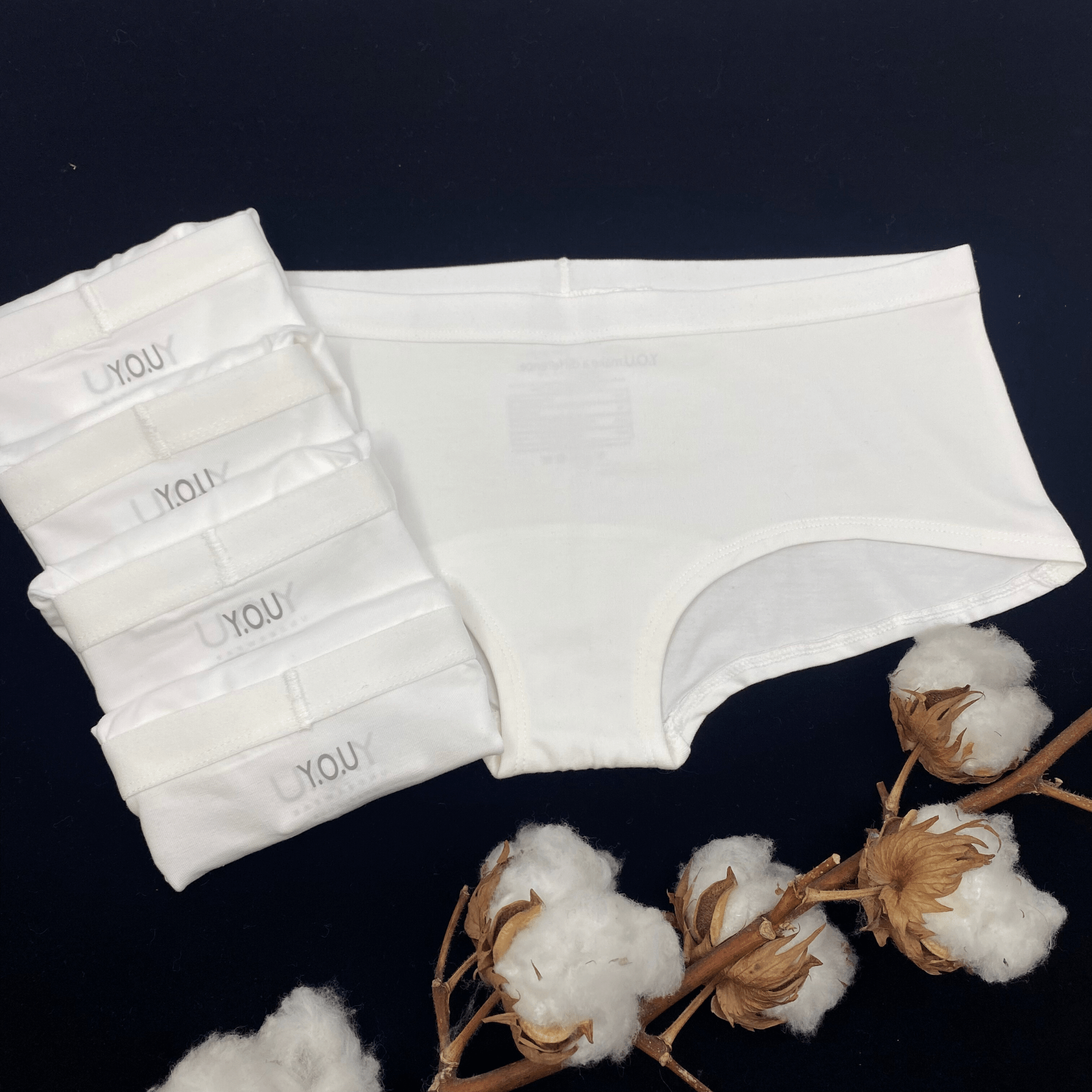 Women's organic cotton boy shorts - pack of 5 - Y.O.U underwear