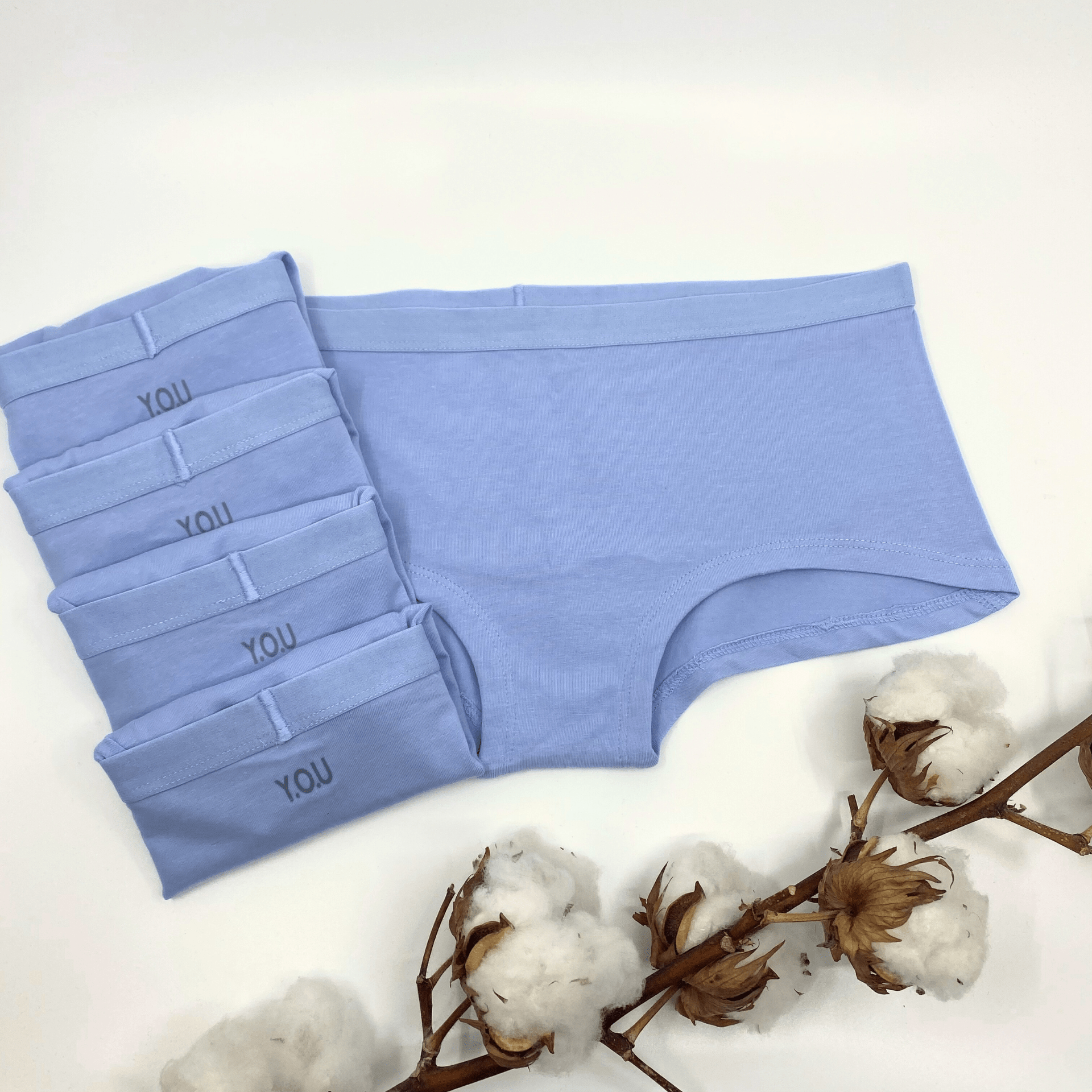 Women's organic cotton boy shorts - pack of 5 - Y.O.U underwear