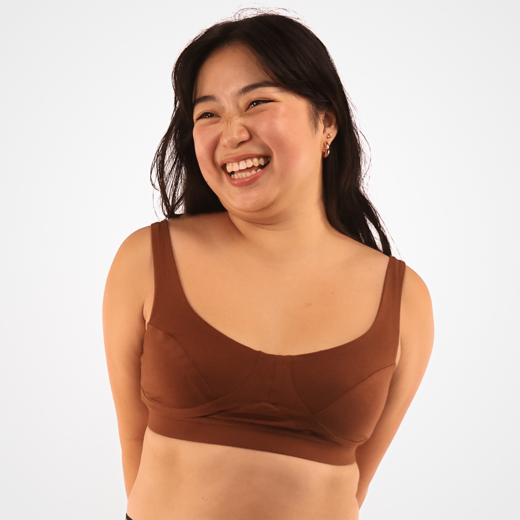 Women's organic cotton bra in chestnut - more supportive style - Y.O.U underwear