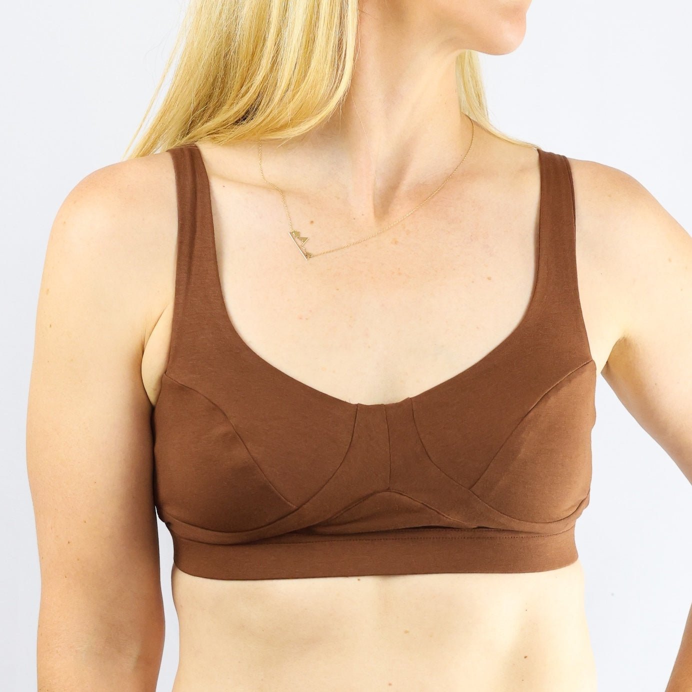 Women's organic cotton bra in chestnut - more supportive style - Y.O.U underwear