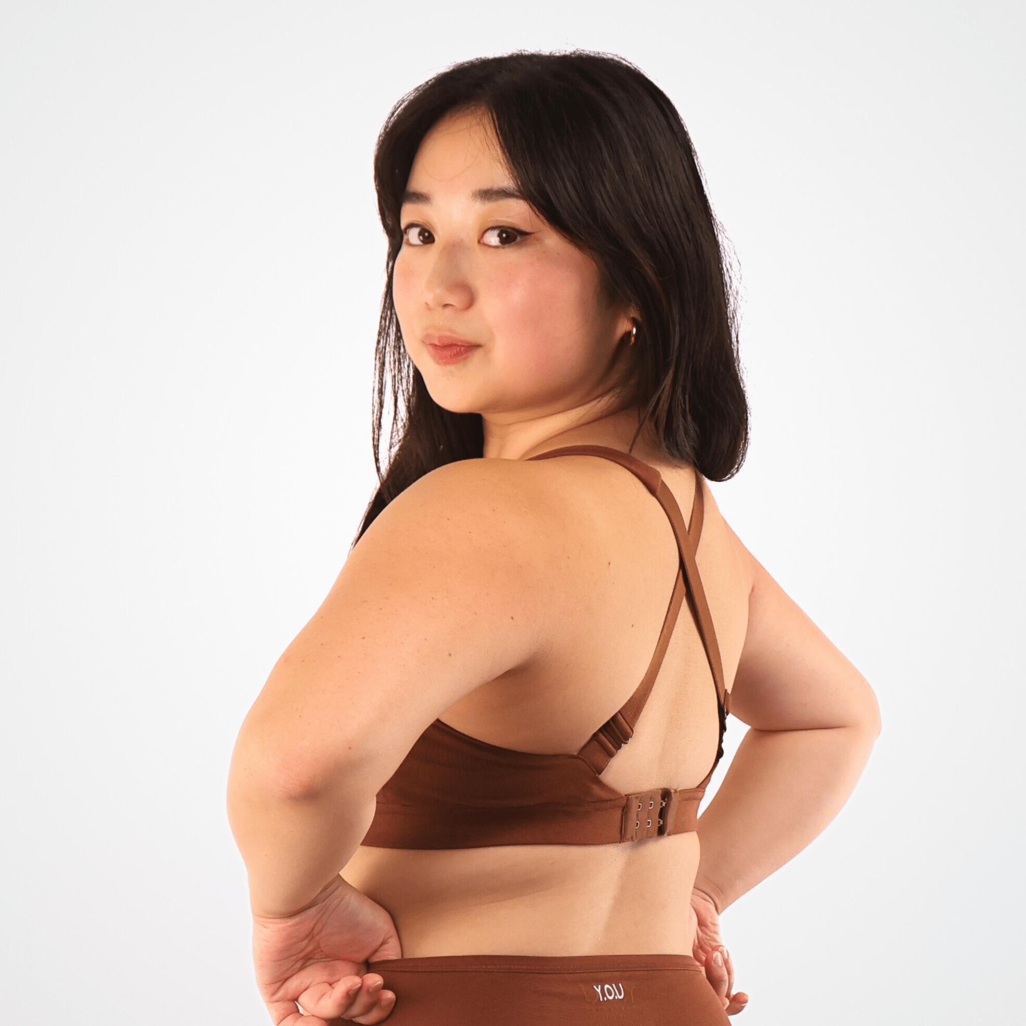 Women's organic cotton bra in chestnut - more supportive style - Y.O.U underwear