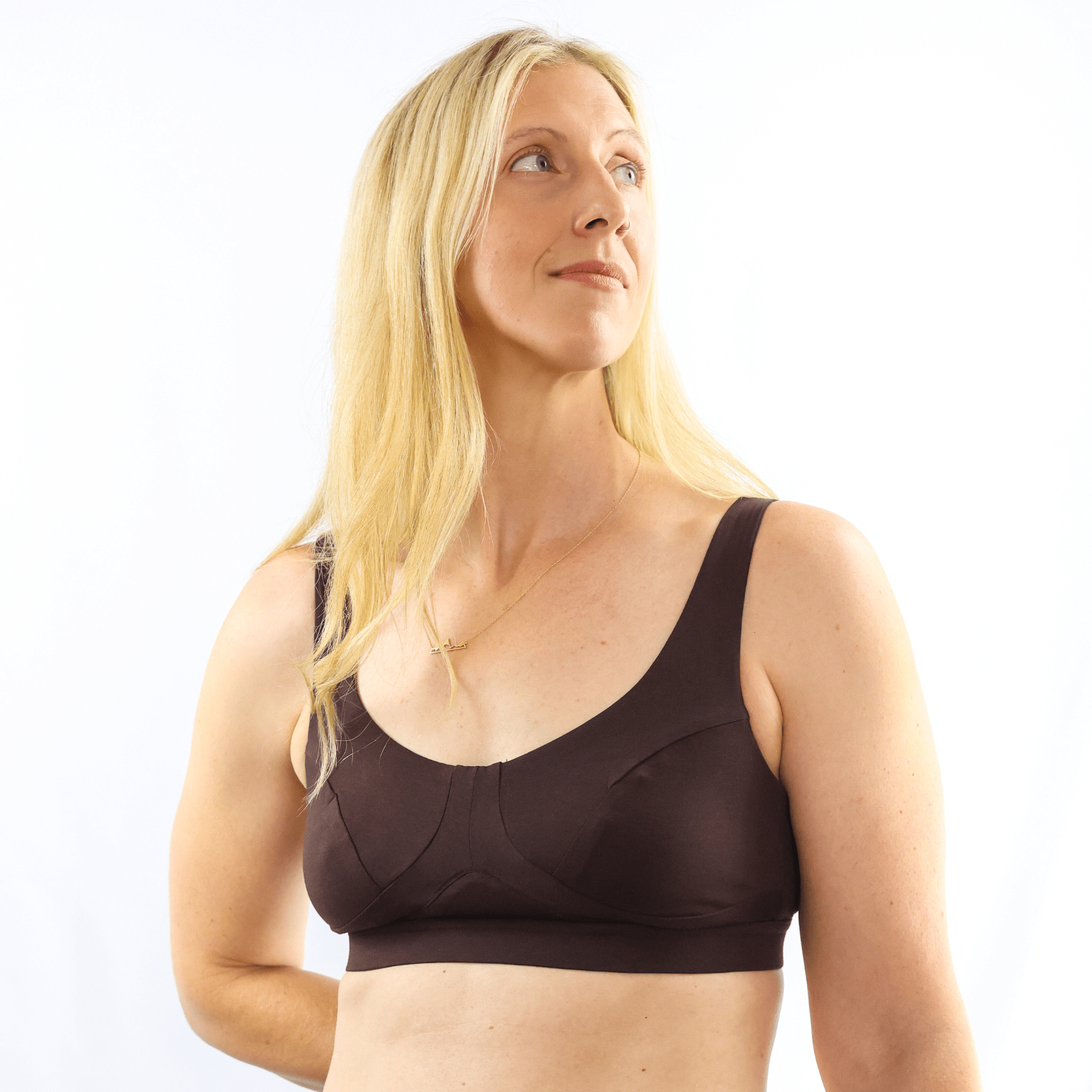 Women's organic cotton bra in cocoa (dark nude) - more supportive style - Y.O.U underwear