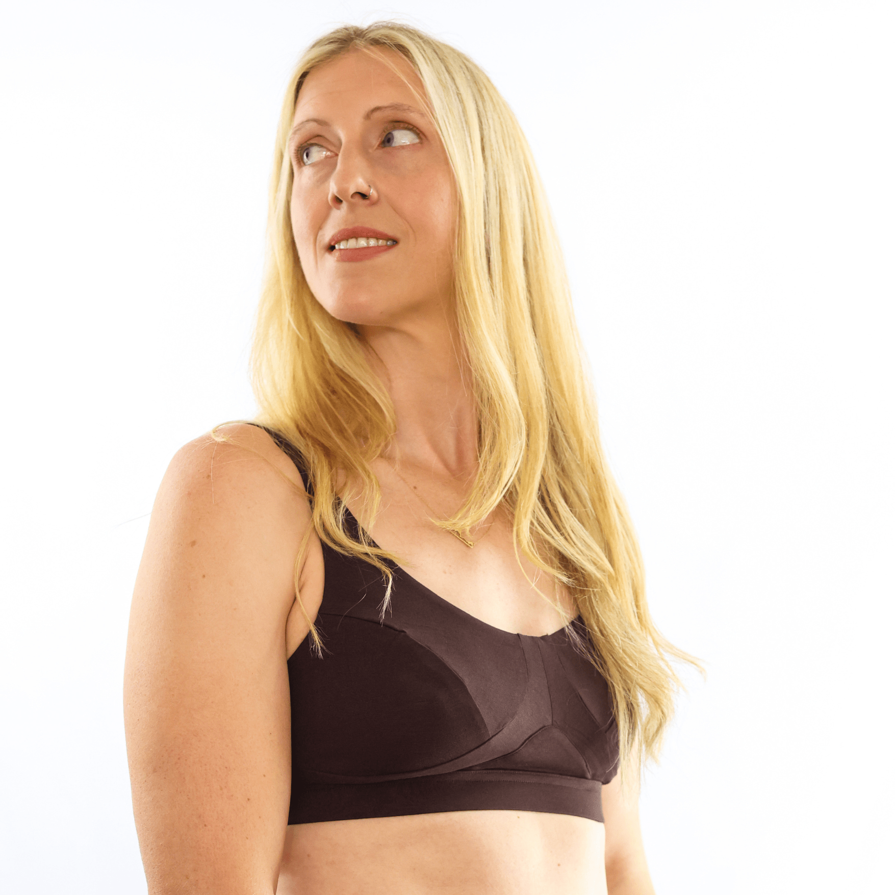 Women's organic cotton bra in cocoa (dark nude) - more supportive style - Y.O.U underwear