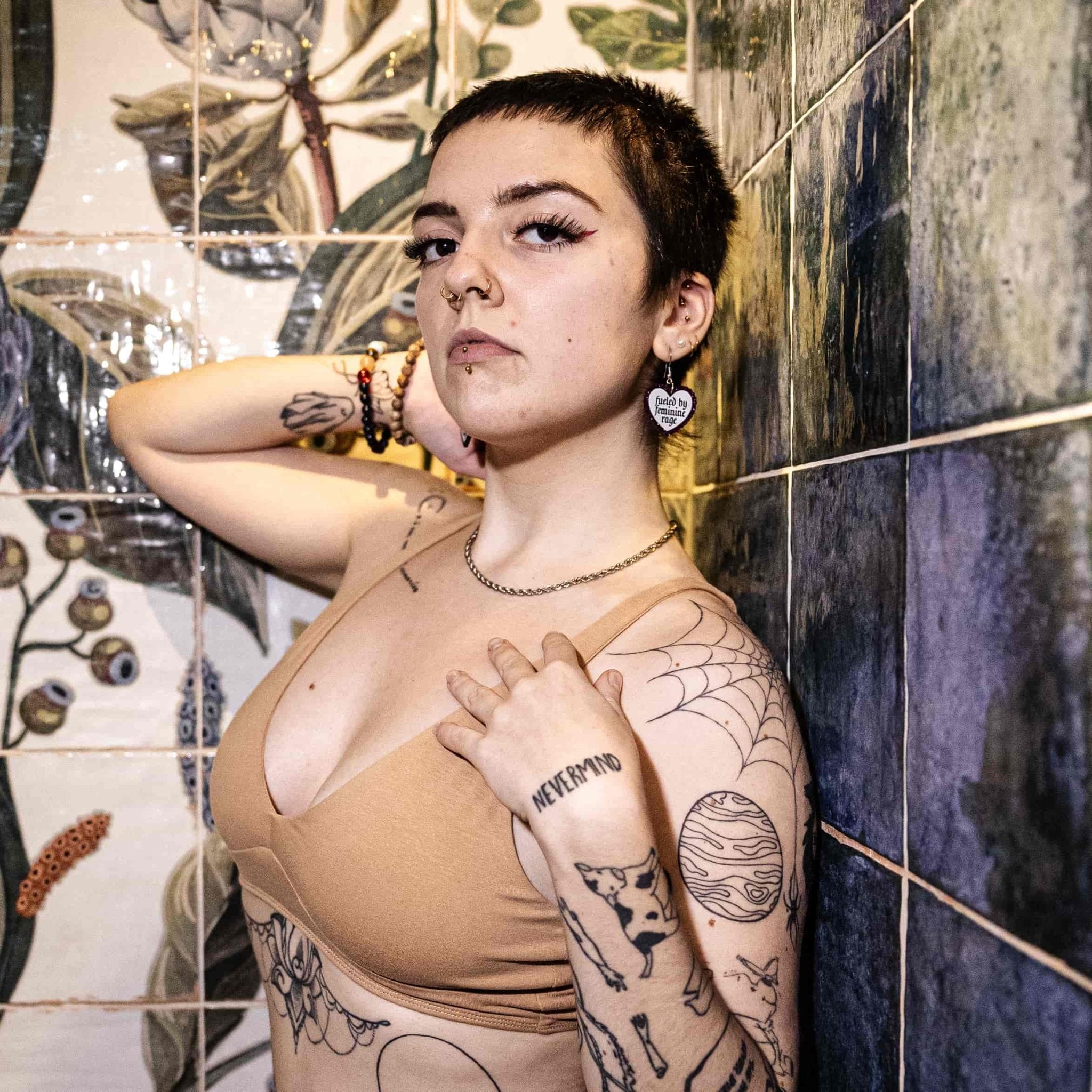 Women's organic cotton bralette in almond (light nude) - Y.O.U underwear