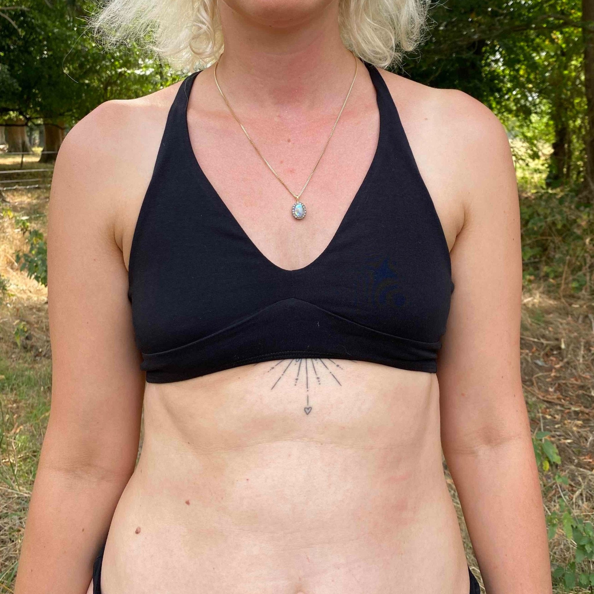 Women's organic cotton bralette in black - Y.O.U underwear