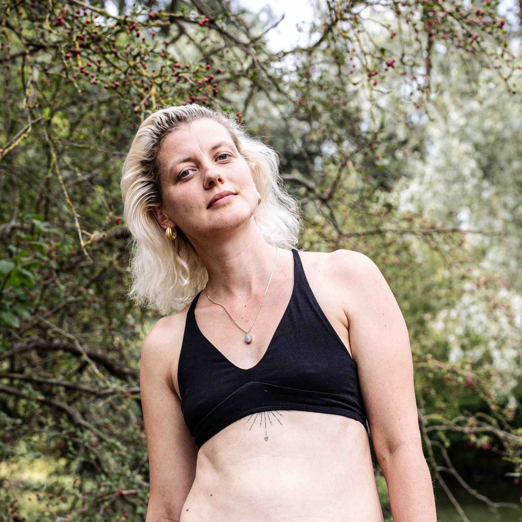Women's organic cotton bralette in black - Y.O.U underwear