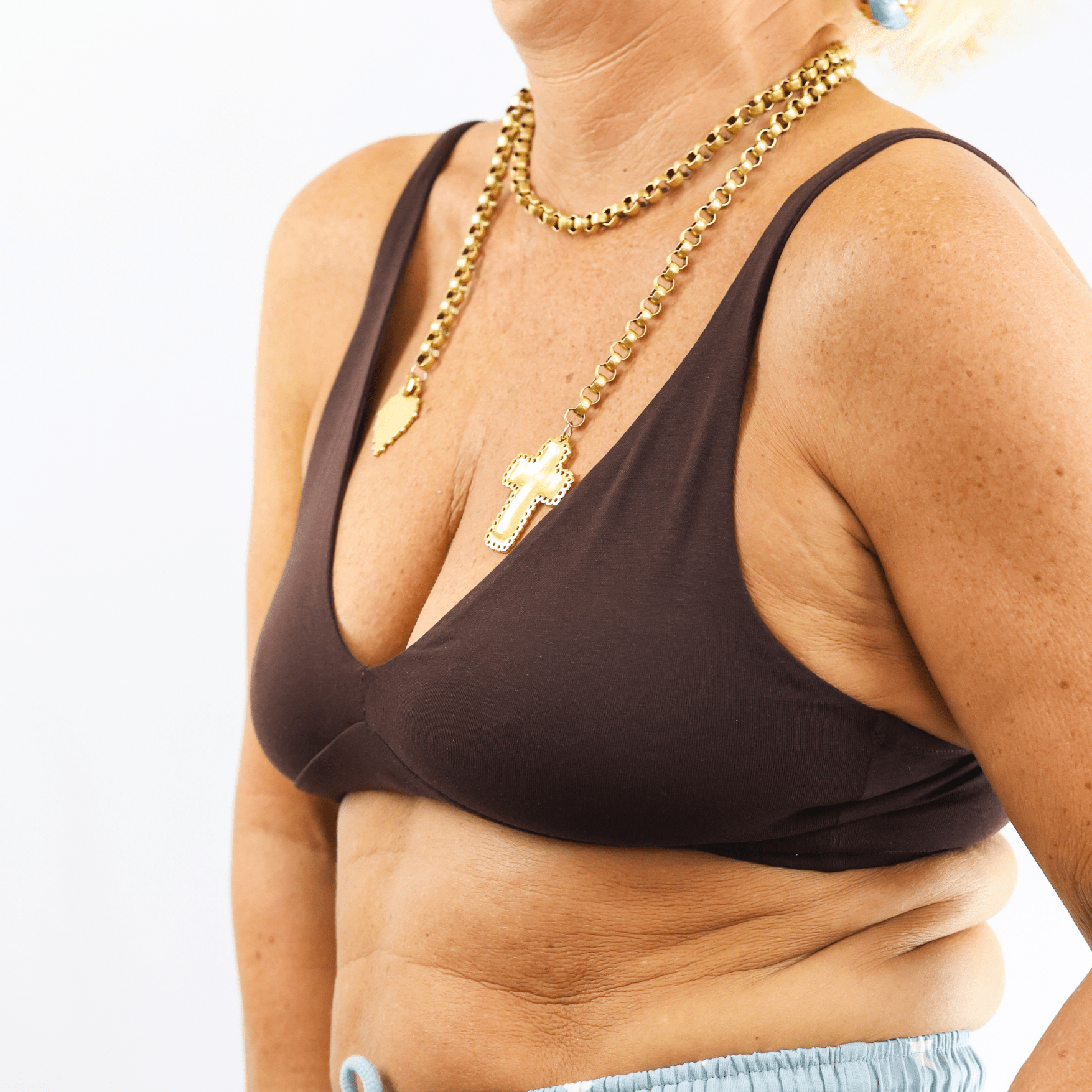 Women's organic cotton bralette in cocoa (dark nude) - Y.O.U underwear