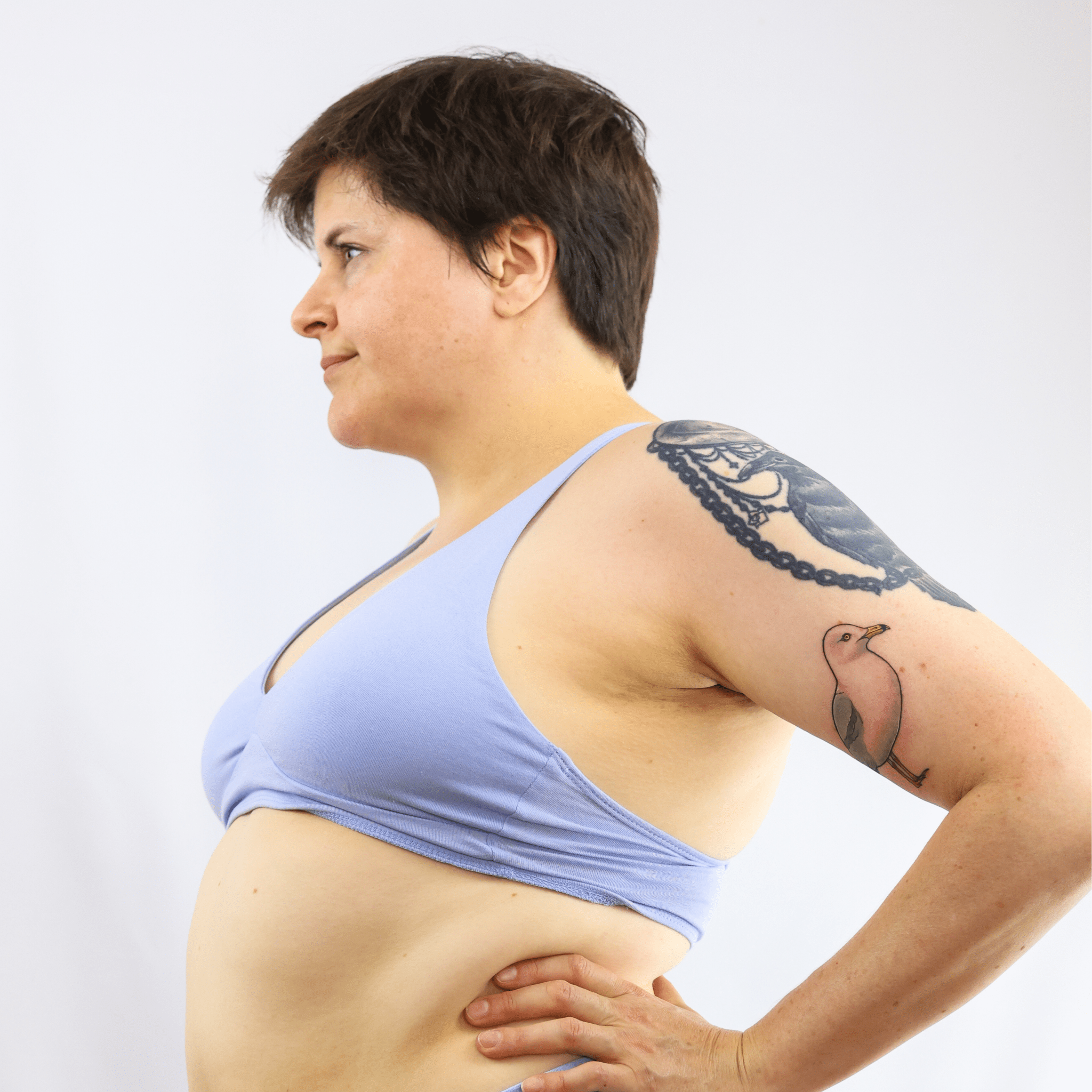 Women's organic cotton bralette in light blue - Y.O.U underwear