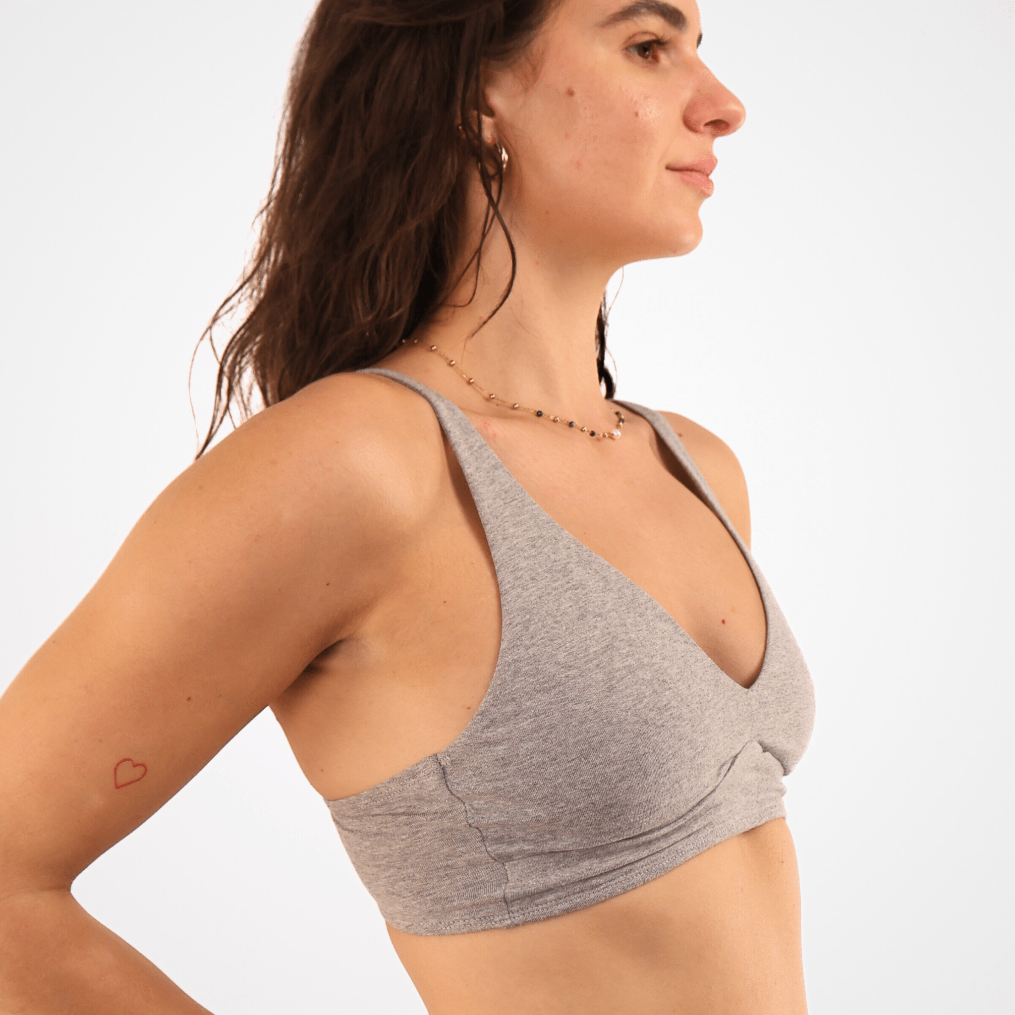 Women's organic cotton bralette in light grey (heather grey) - Y.O.U underwear