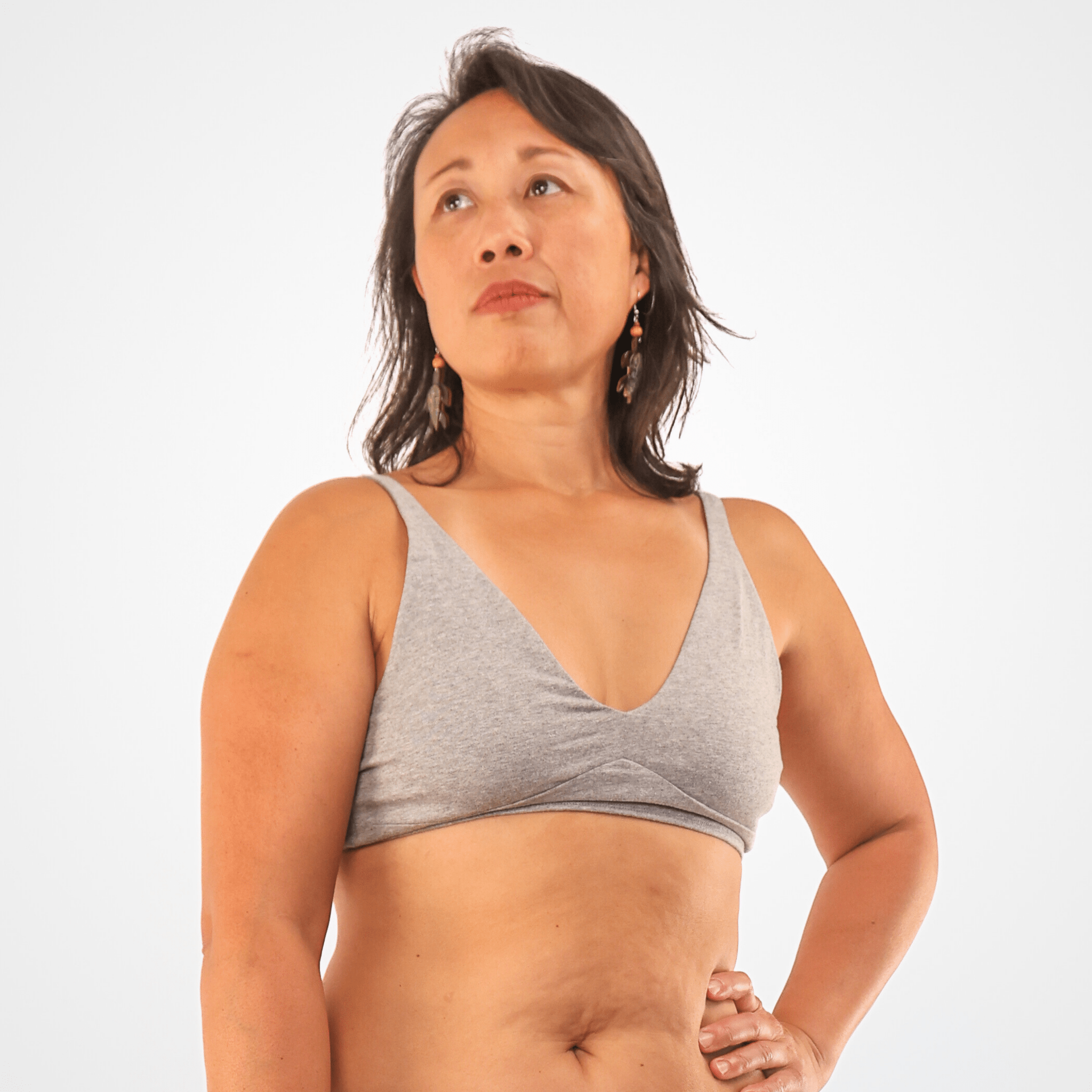 Women's organic cotton bralette in light grey (heather grey) - Y.O.U underwear