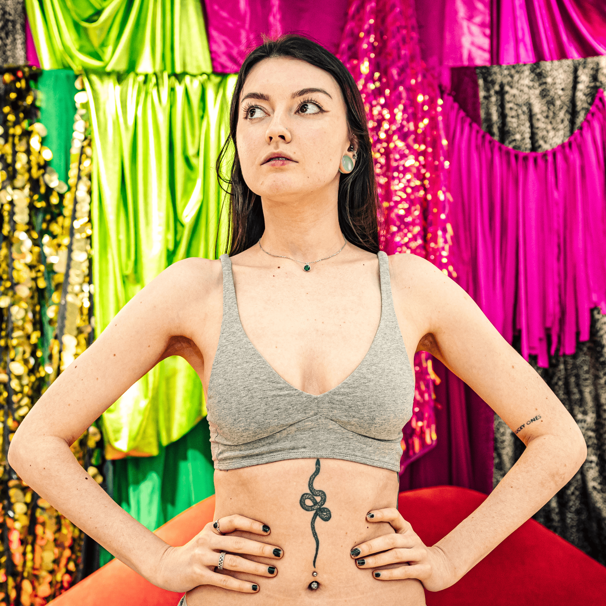 Women's organic cotton bralette in light grey (heather grey) - Y.O.U underwear