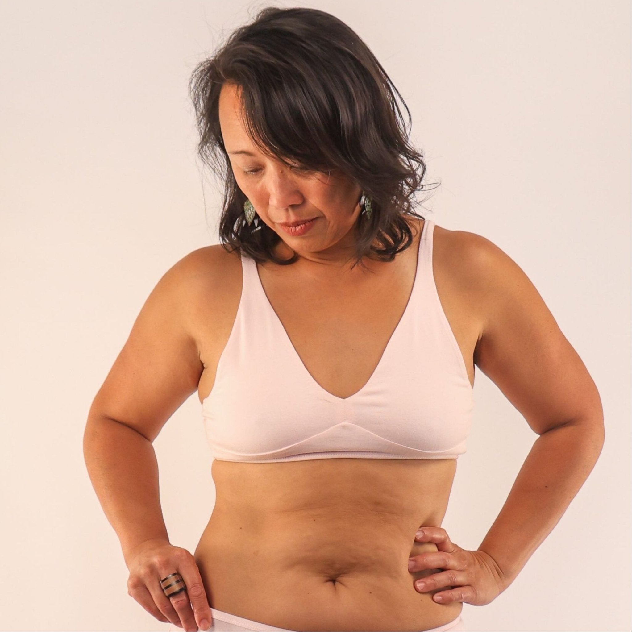 Women's organic cotton bralette in light pink - Y.O.U underwear