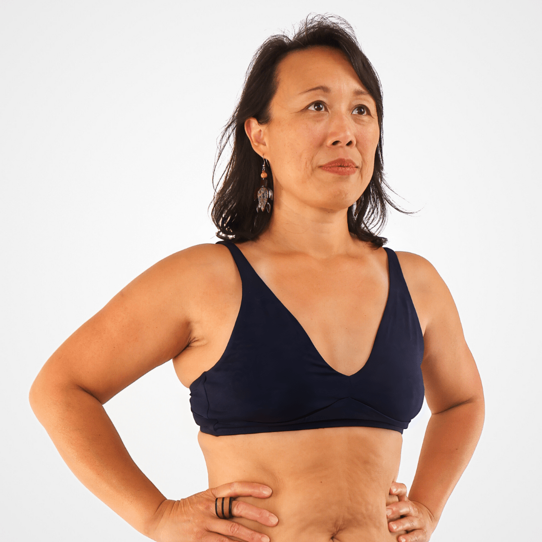 Women's organic cotton bralette in navy blue - Y.O.U underwear