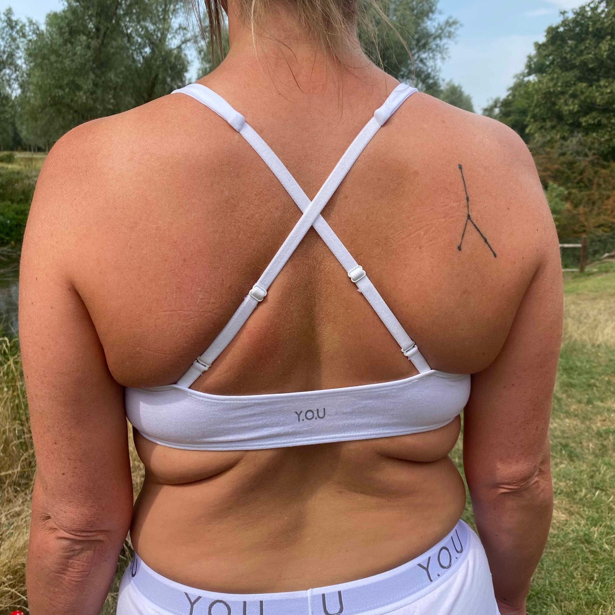Women’s organic cotton bralette in white - Y.O.U underwear