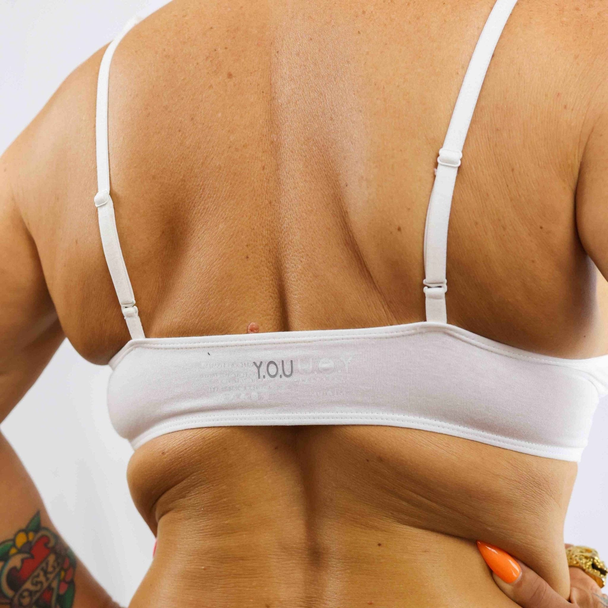 Women’s organic cotton bralette in white - Y.O.U underwear