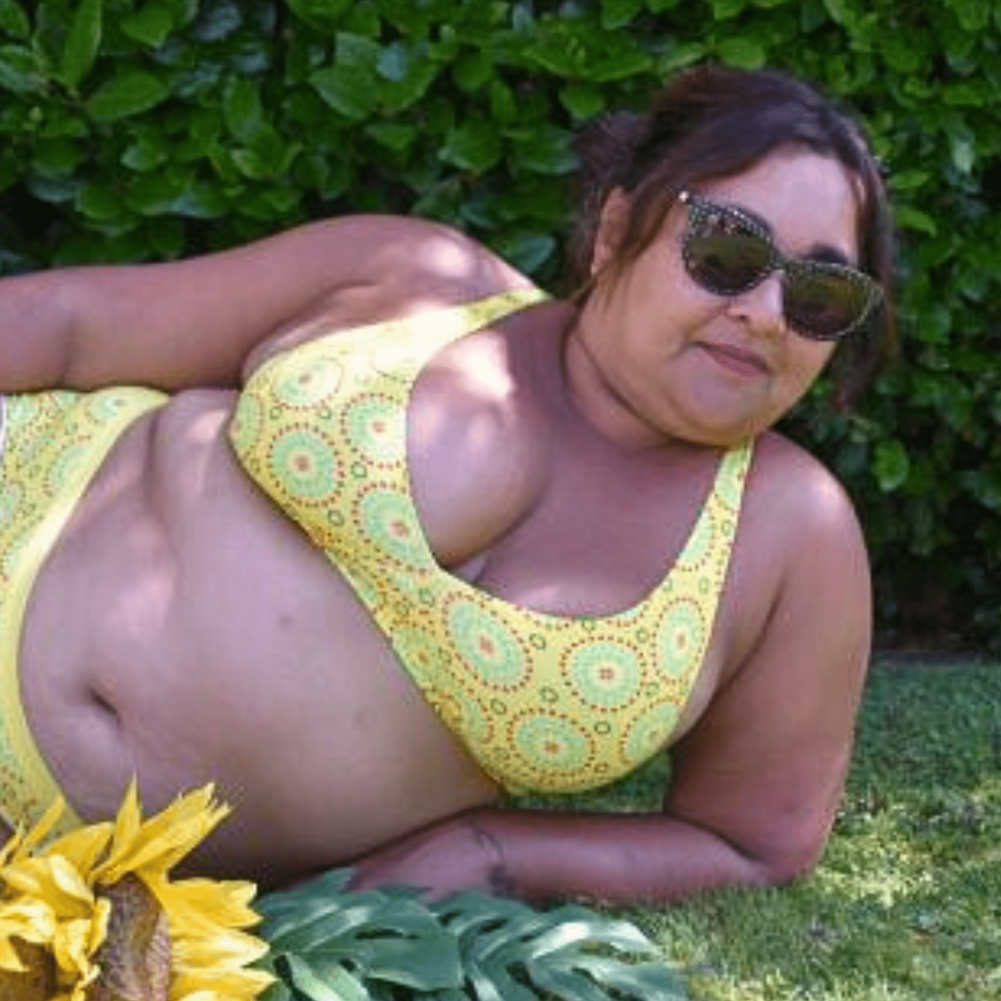 Women's organic cotton bralette - Yellow Mara design - Y.O.U underwear