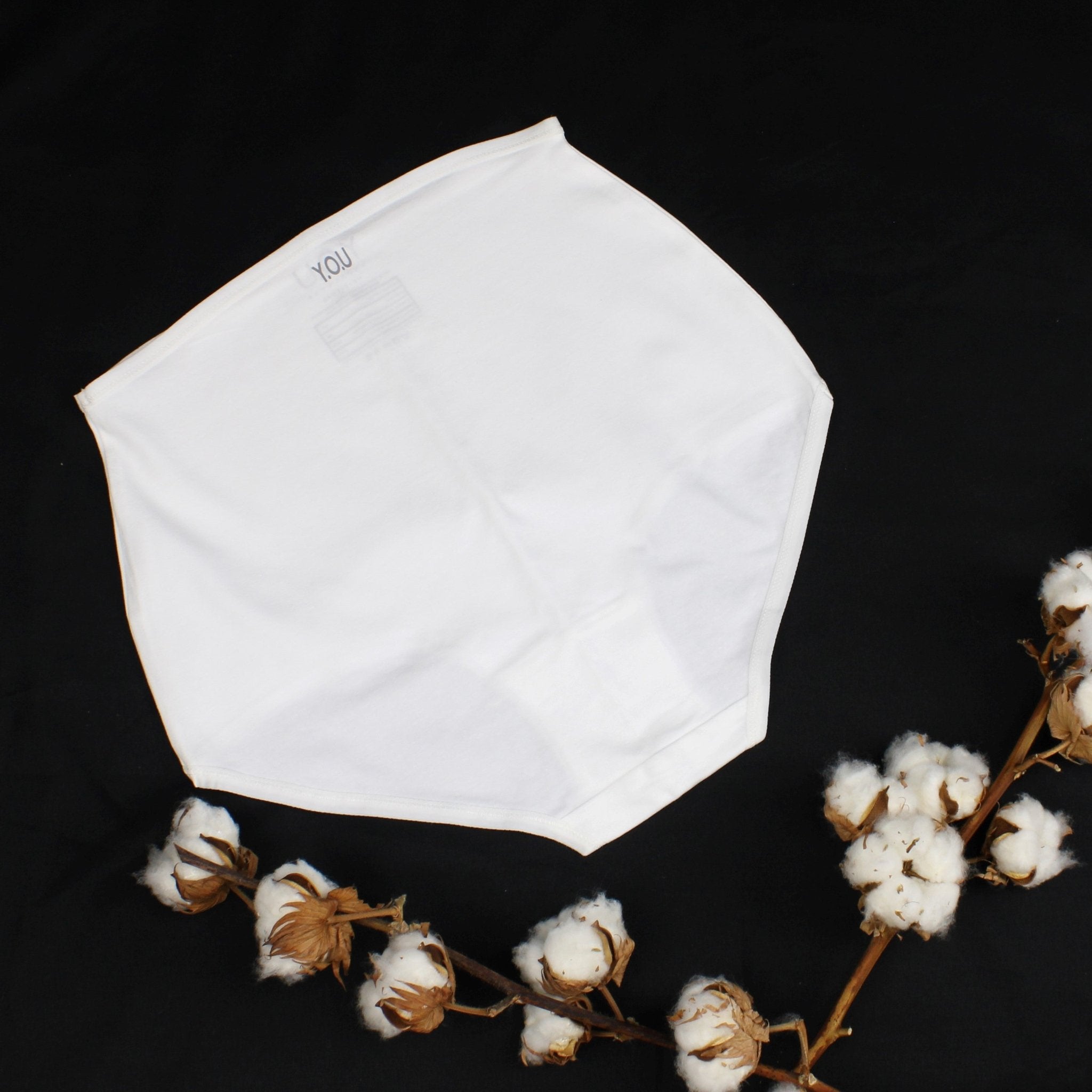 Women's organic cotton high rise full briefs in white - Y.O.U underwear
