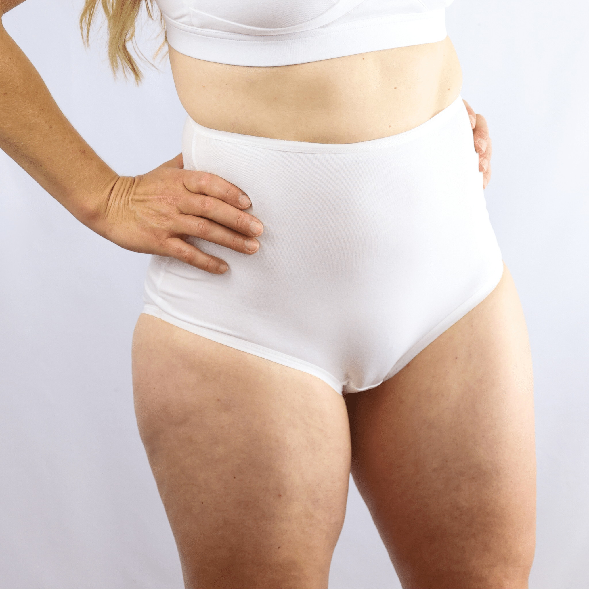 Women's organic cotton high rise full briefs in white - Y.O.U underwear