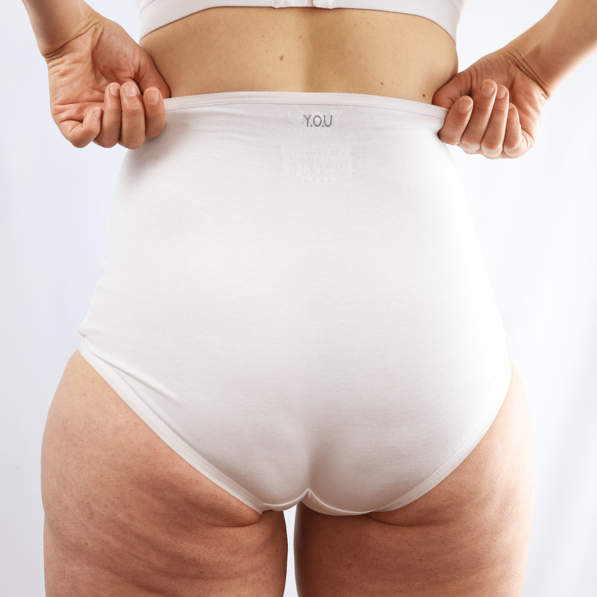 Women's organic cotton high rise full briefs in white - Y.O.U underwear