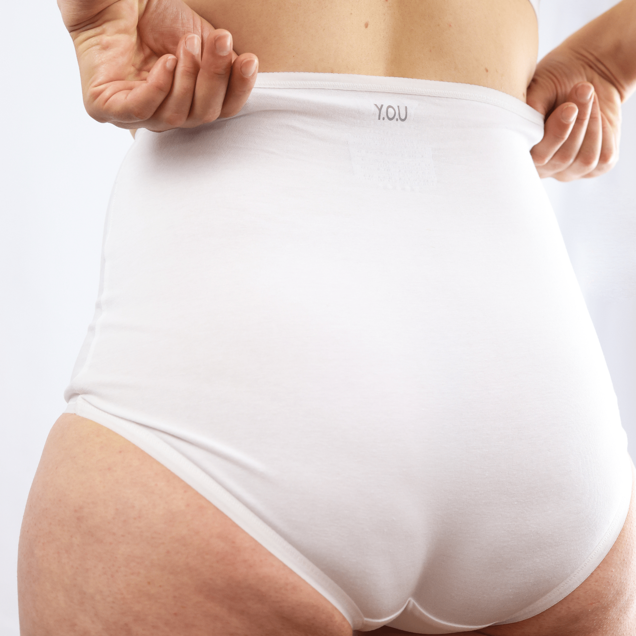 Women's organic cotton high rise full briefs in white - Y.O.U underwear