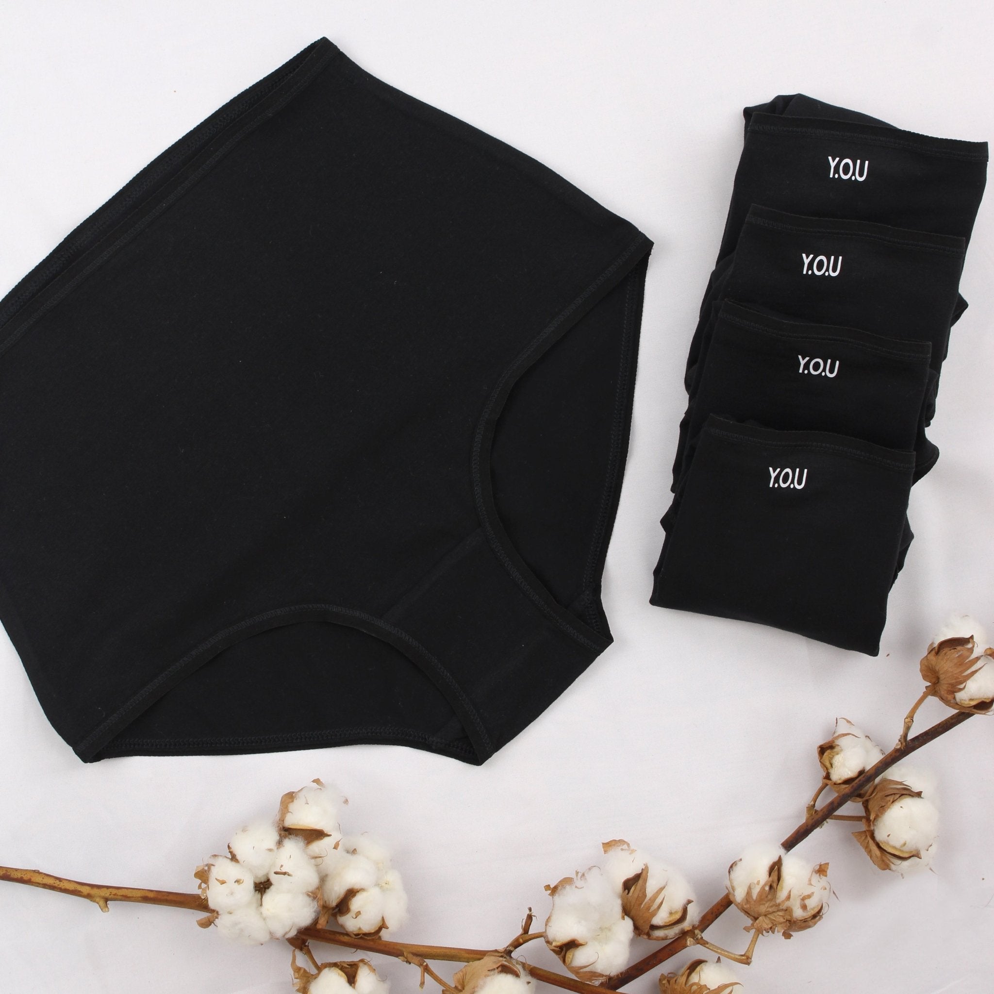 Women's organic cotton high rise full briefs - pack of 5 - Y.O.U underwear