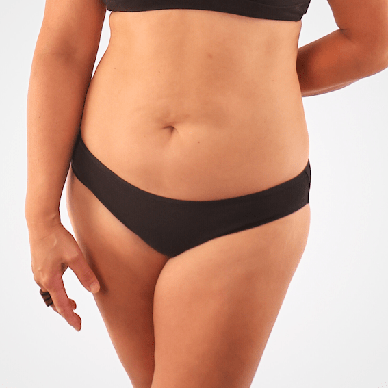 Women’s organic cotton low - rise bikini bottoms in black - Y.O.U underwear