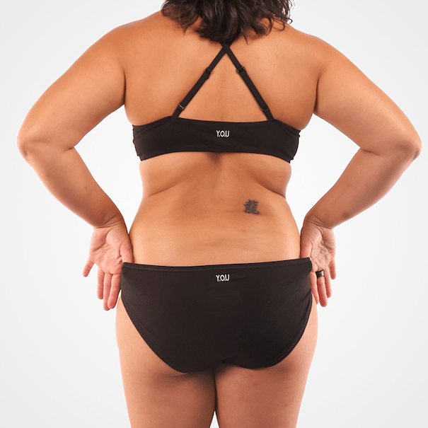 Women’s organic cotton low - rise bikini bottoms in black - Y.O.U underwear
