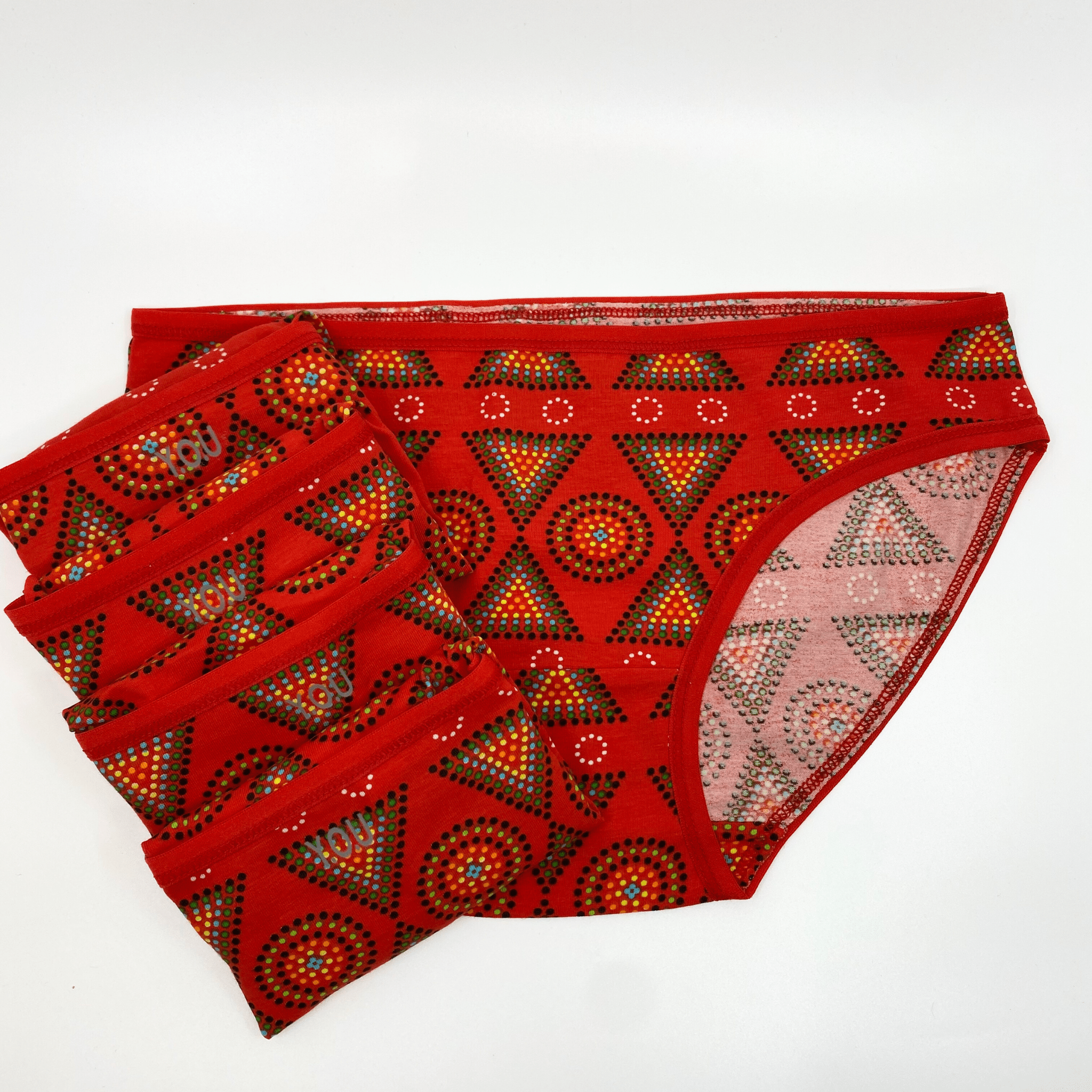 Women's organic cotton low - rise bikini bottoms - Mara design - Pack of 5 - Y.O.U underwear