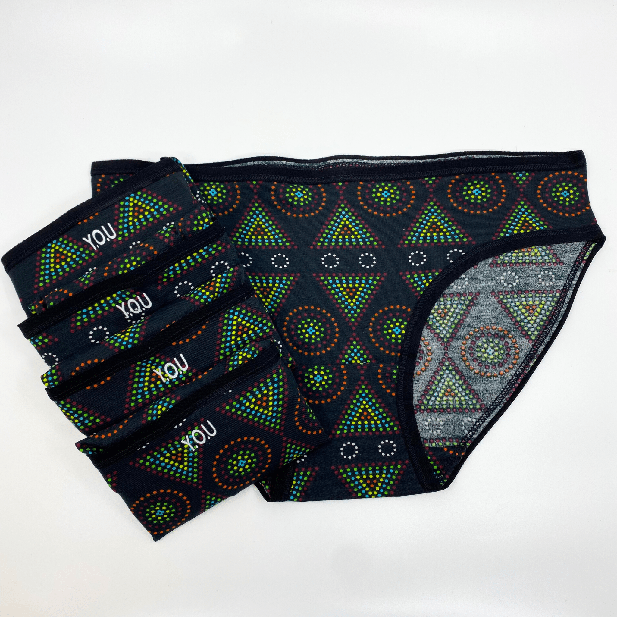 Women's organic cotton low - rise bikini bottoms - Mara design - Pack of 5 - Y.O.U underwear