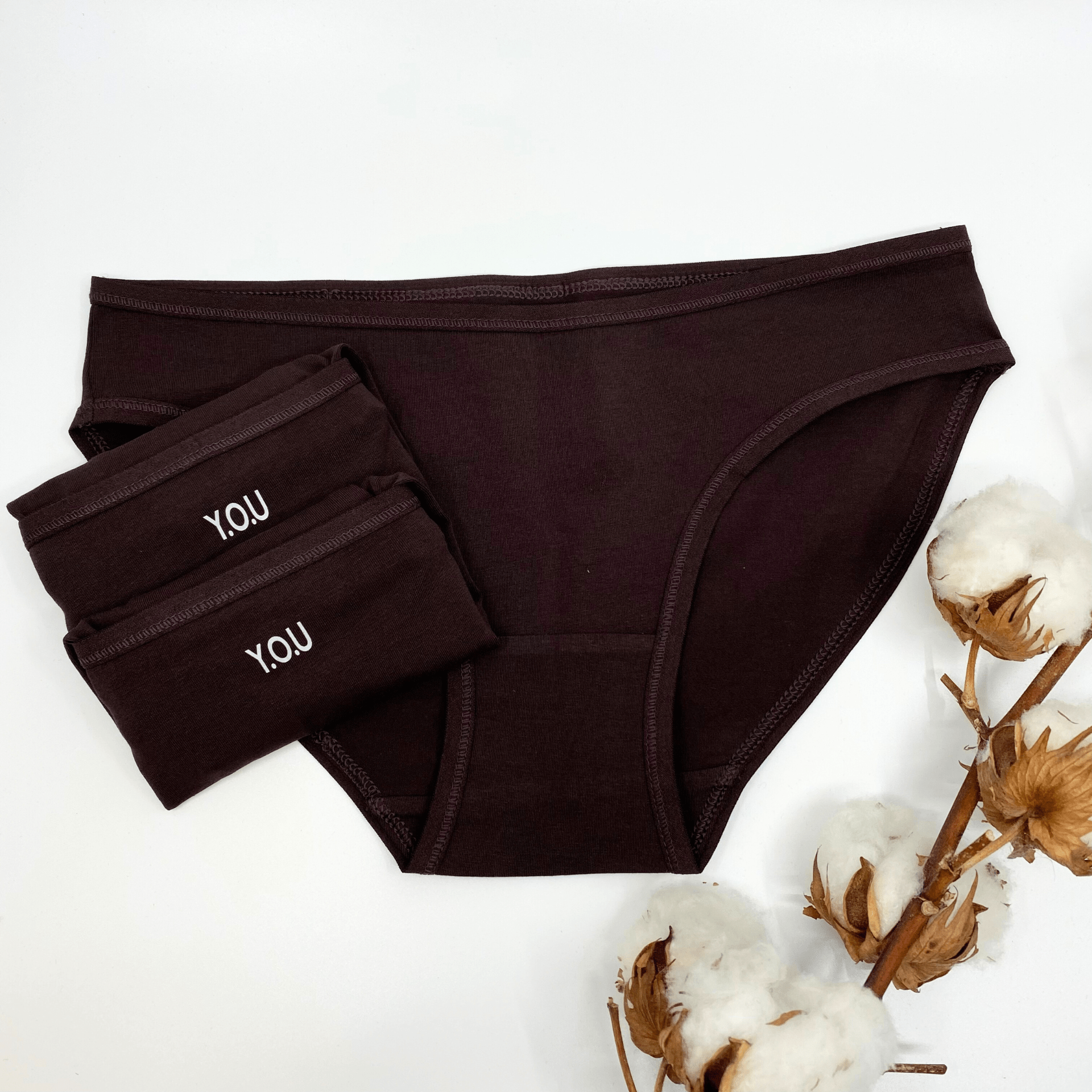 Women's organic cotton low - rise bikini bottoms - pack of 3 - Y.O.U underwear
