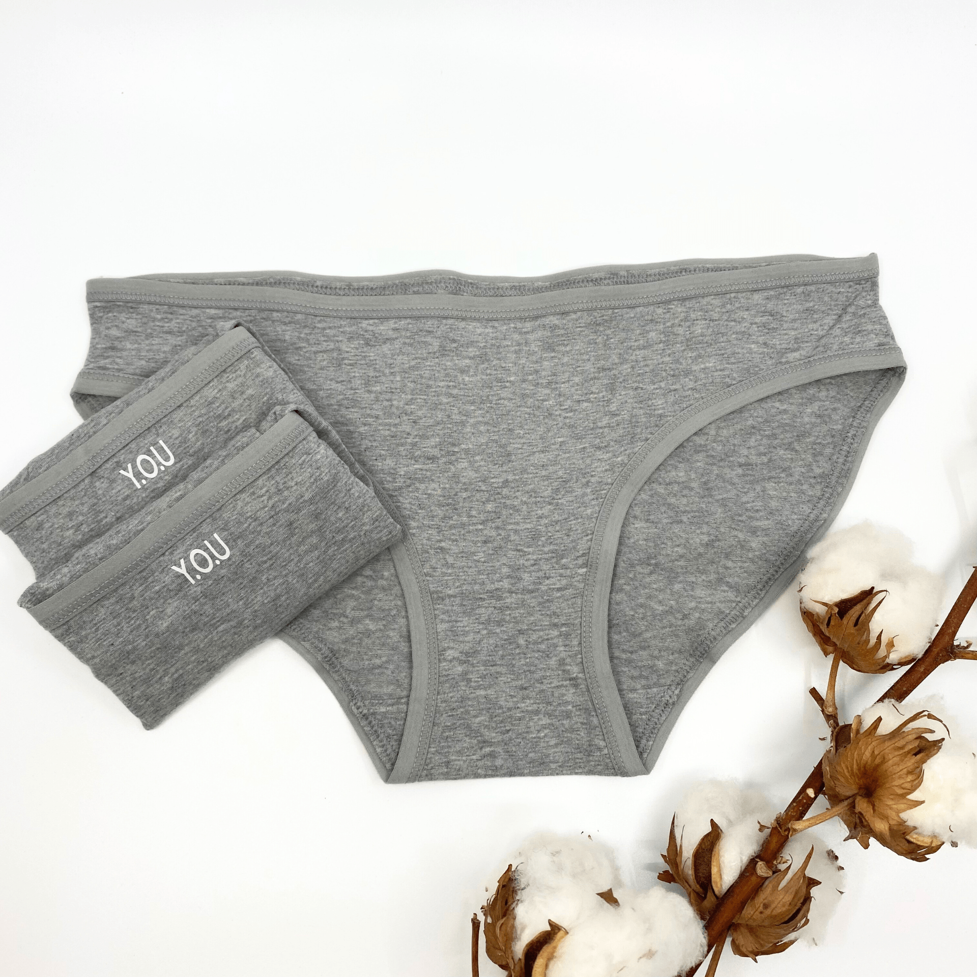 Women's organic cotton low - rise bikini bottoms - pack of 3 - Y.O.U underwear