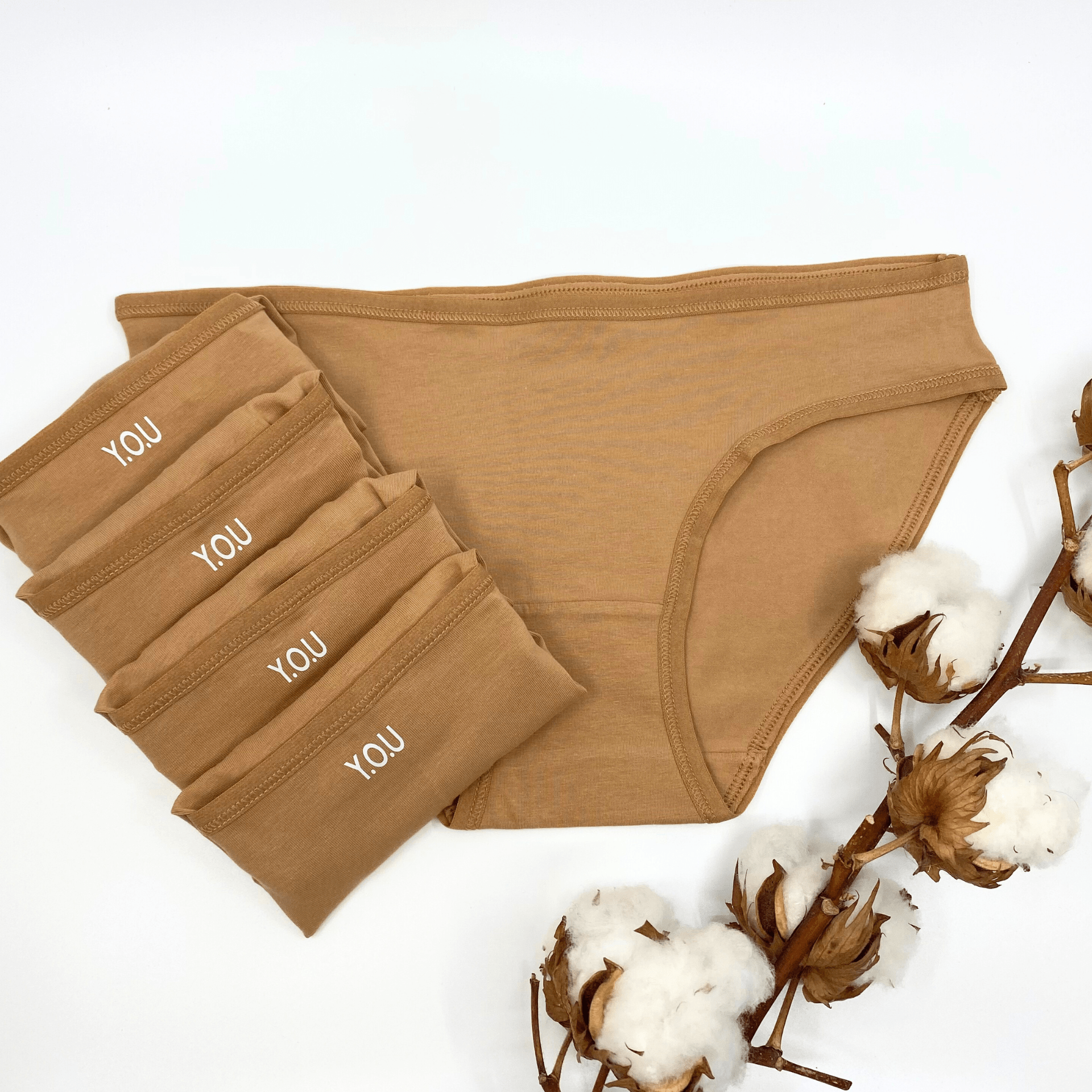 Women's organic cotton low - rise bikini bottoms - pack of 5 - Y.O.U underwear