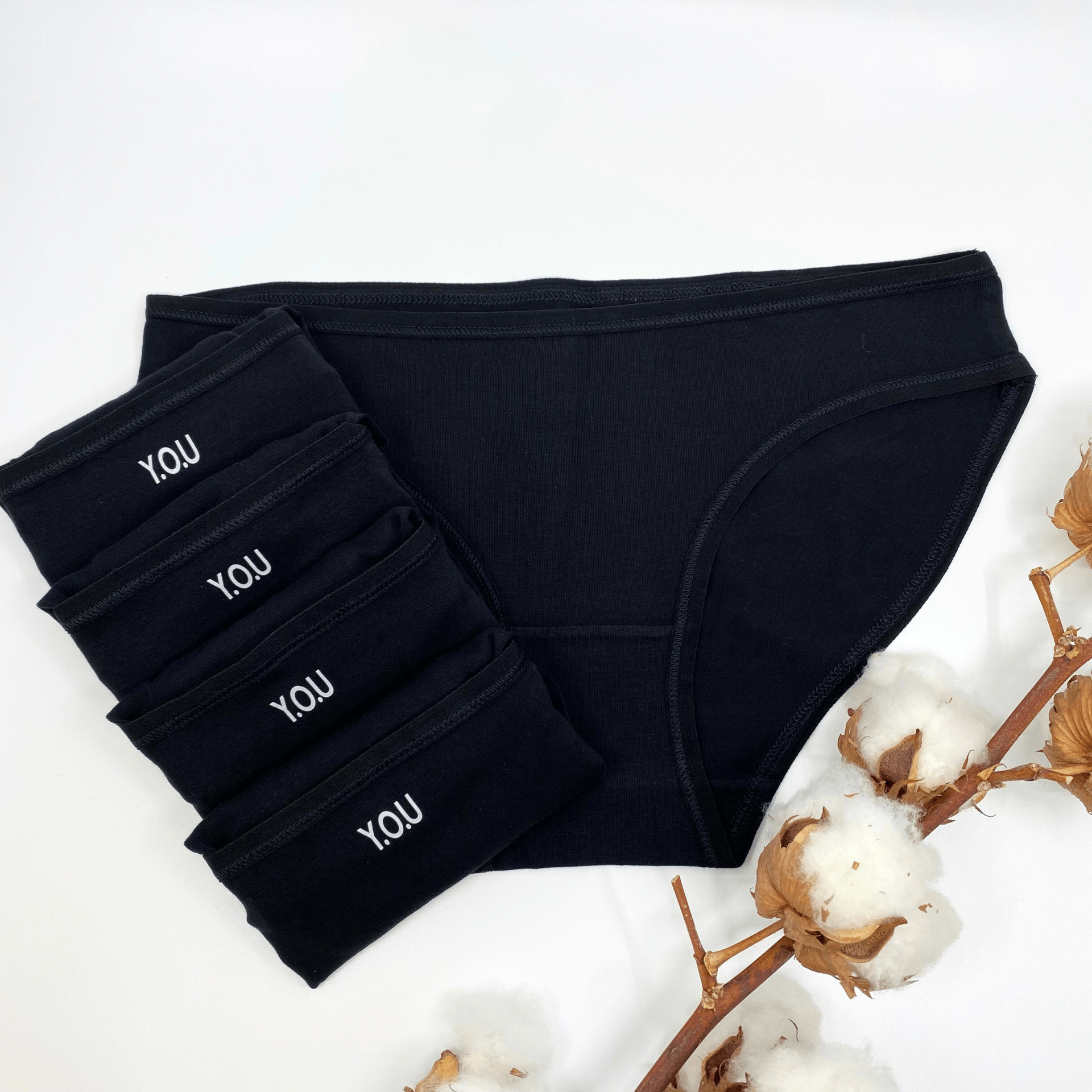 Women's organic cotton low-rise bikini knickers - pack of 5