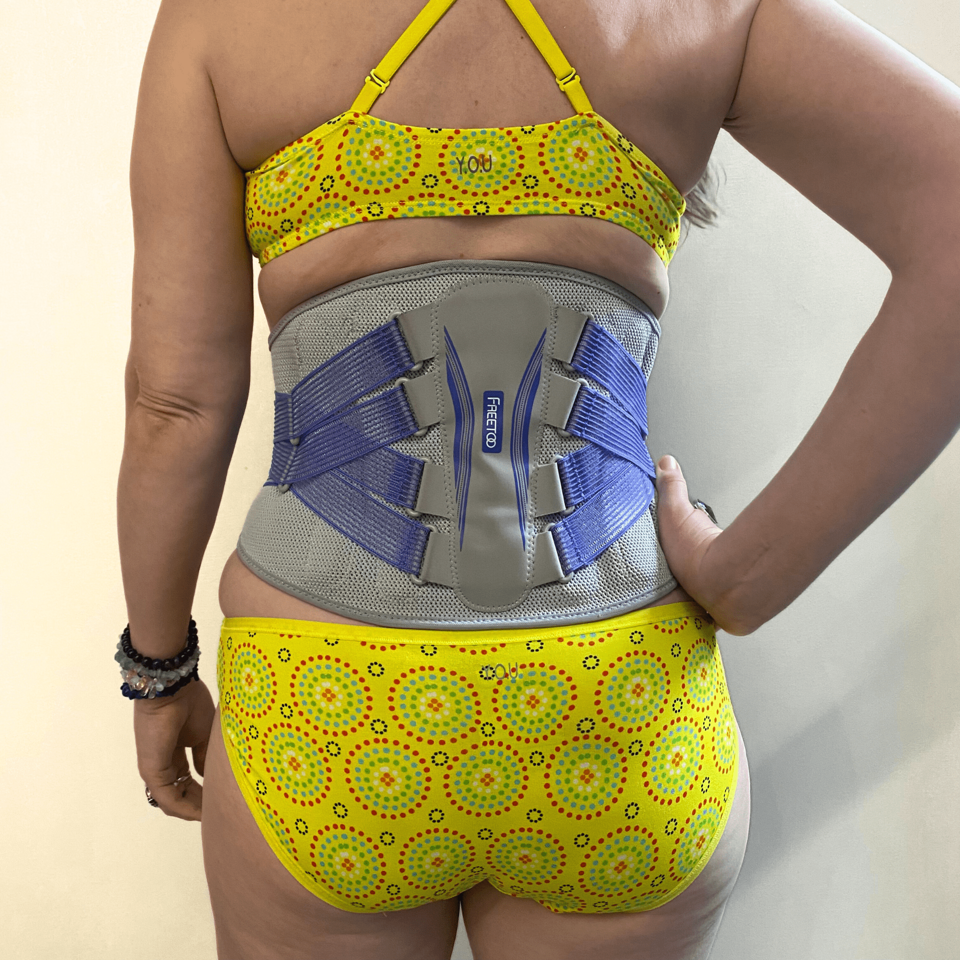 Women's organic cotton low - rise bikini bottoms - Yellow Mara design - Y.O.U underwear