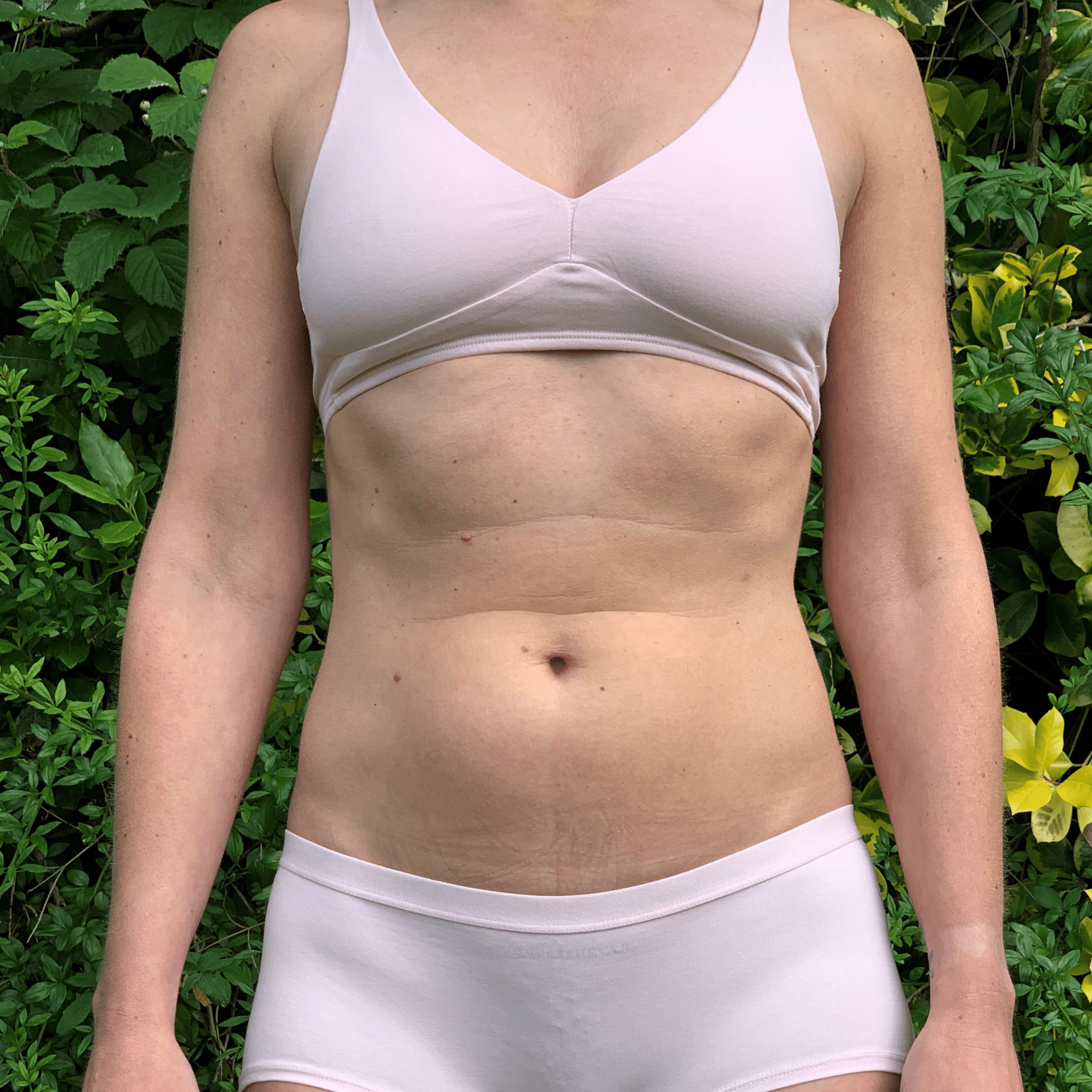Women's organic cotton matching bralette and boy shorts set in light pink - Y.O.U underwear