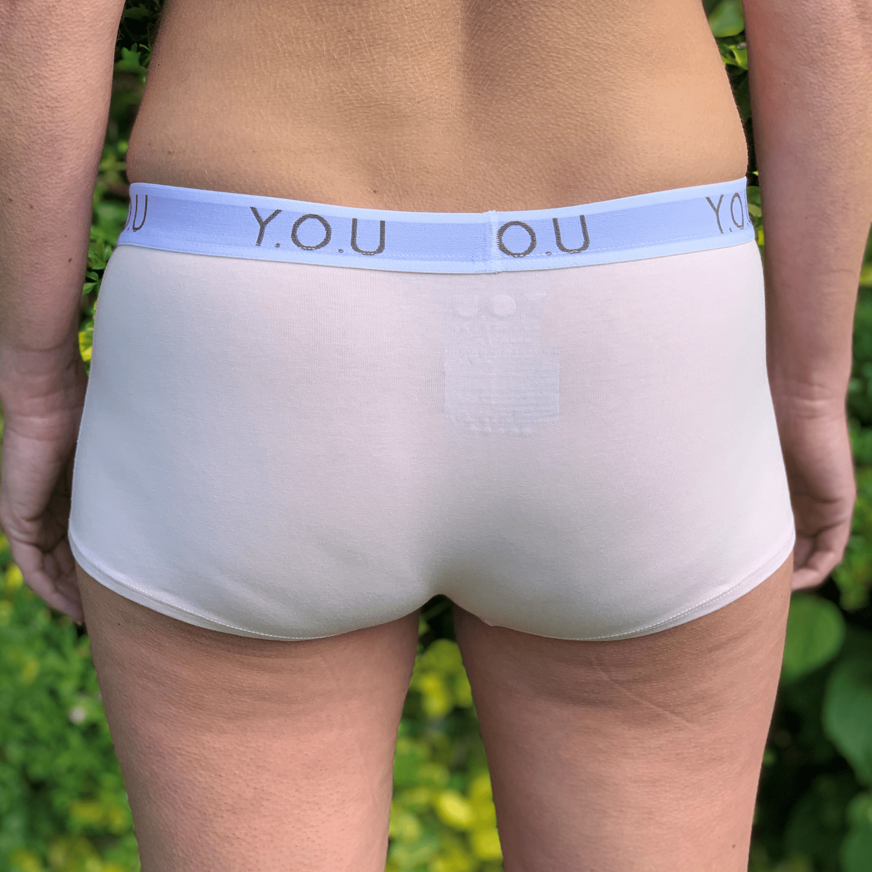 Women's organic cotton matching bralette and Y.O.U boy shorts set in light pink - Y.O.U underwear